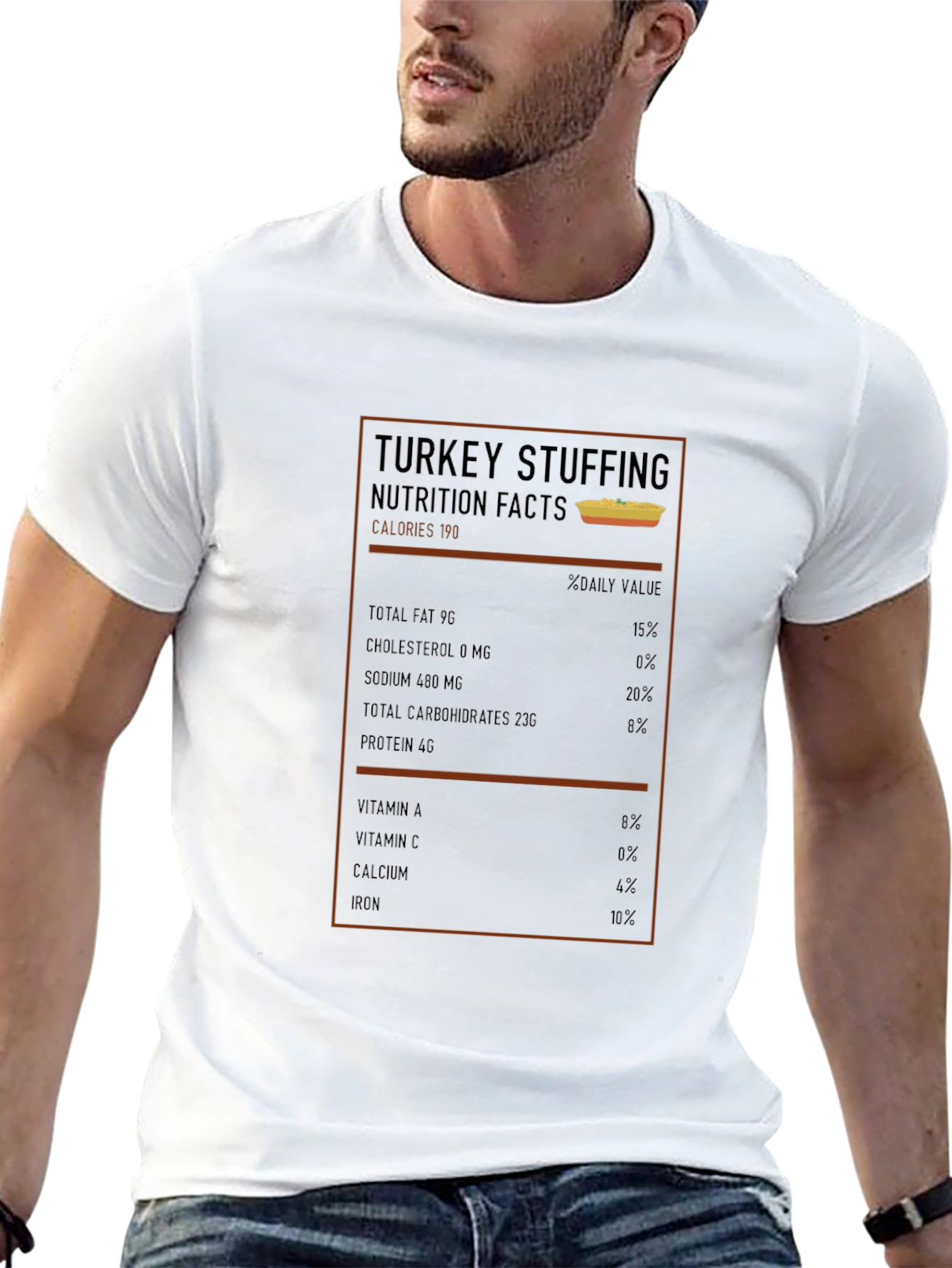 Funny Turkey Stuffing Nutrition Facts T-Shirt