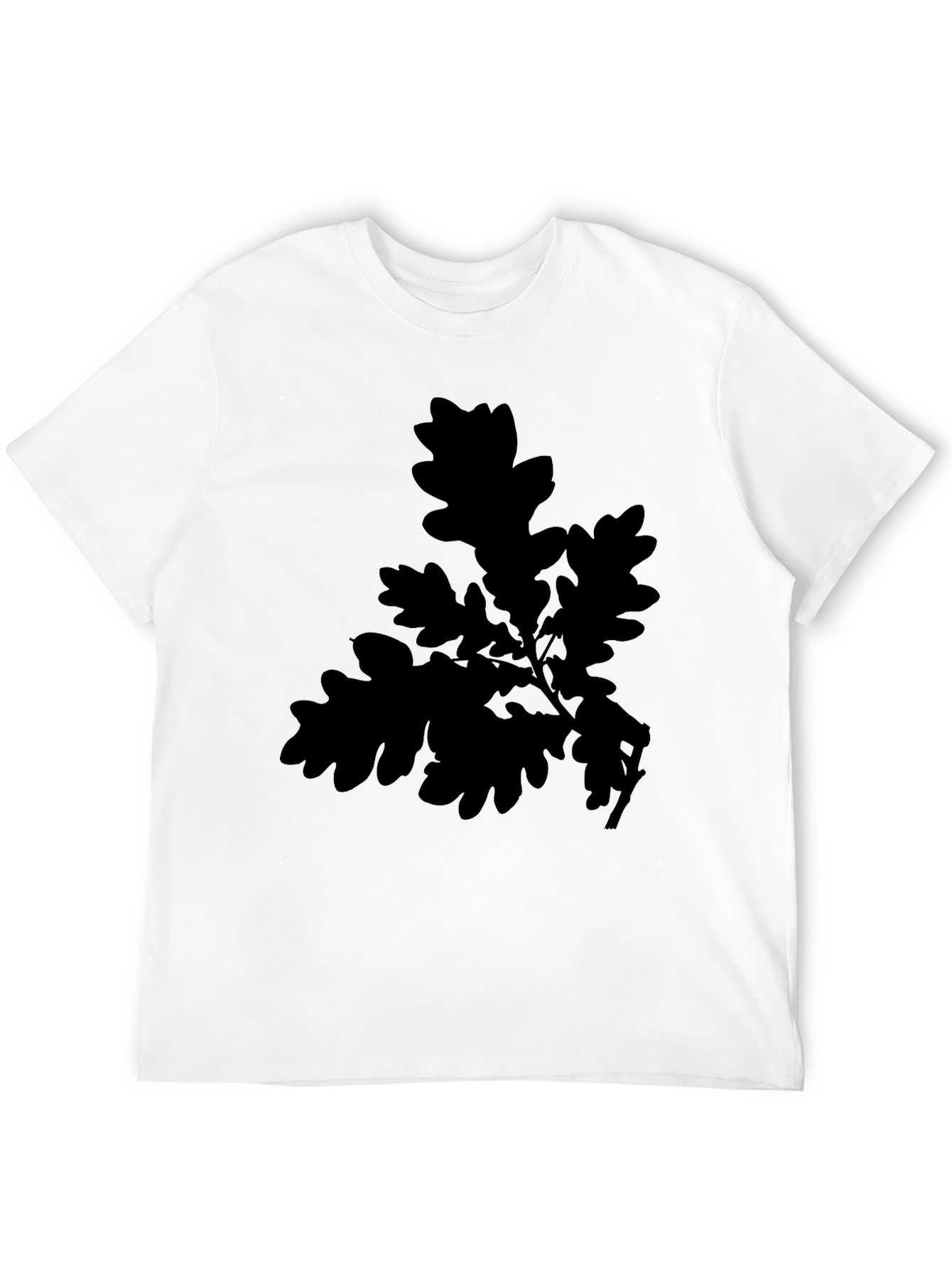 Oak Leaf Print Black T-Shirt