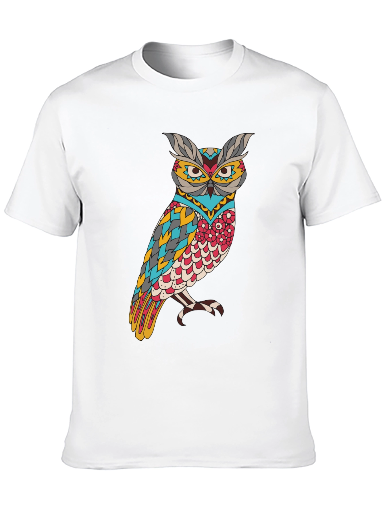 Owl Graphic Print Mens Black T-Shirt