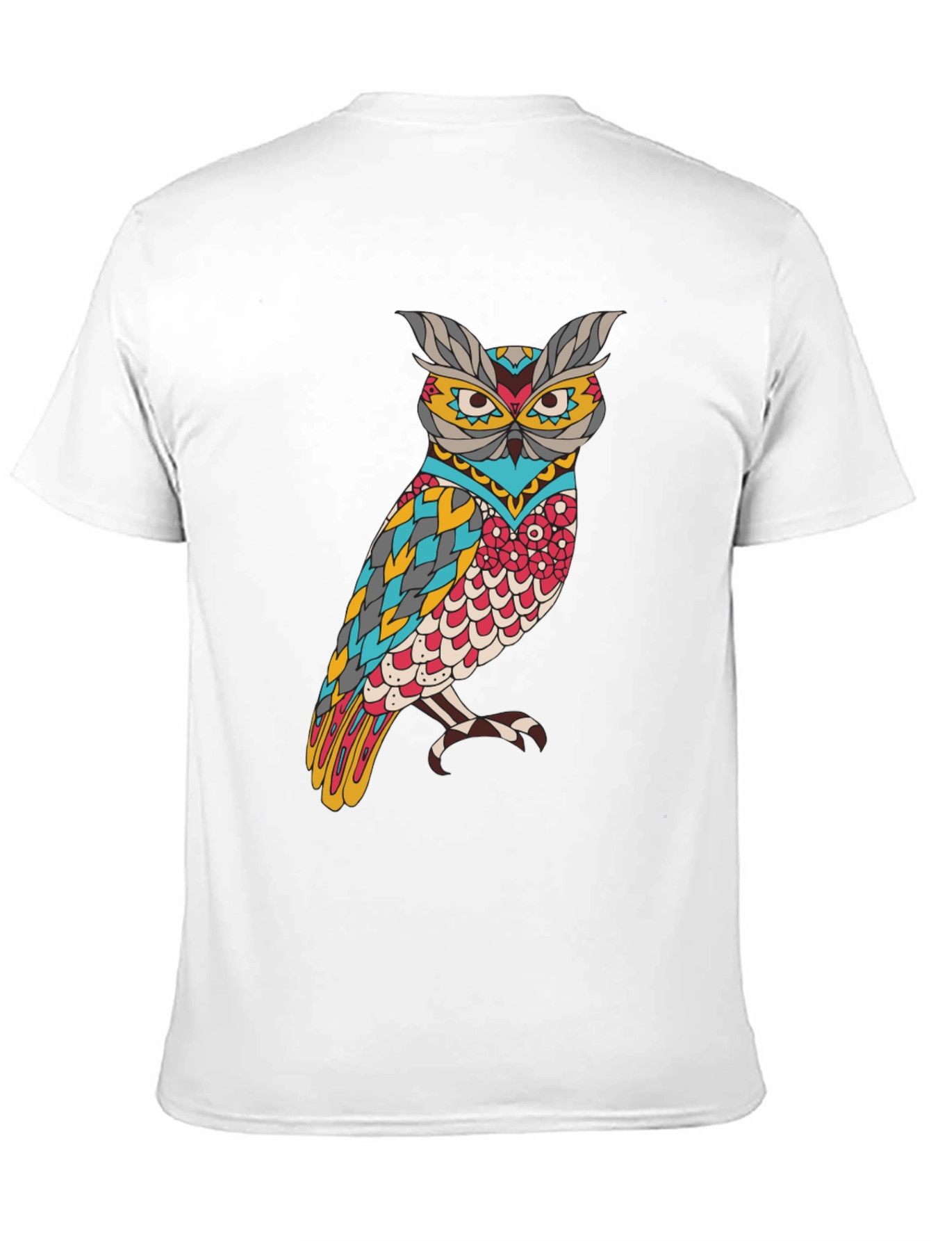 Owl Graphic Print Mens Black T-Shirt