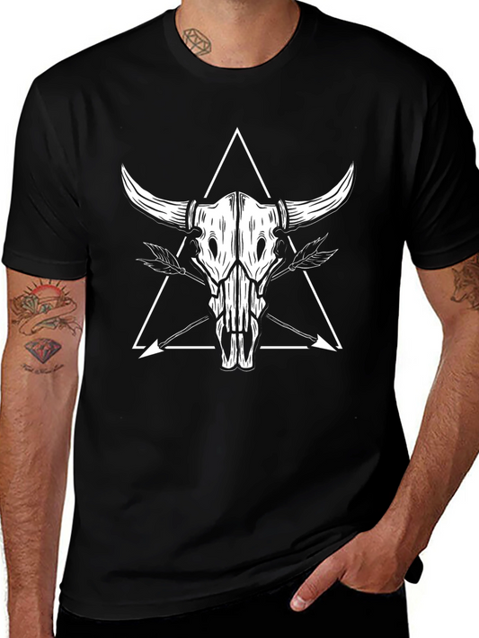 Bull Skull Arrow T-Shirt - Black Graphic Tee