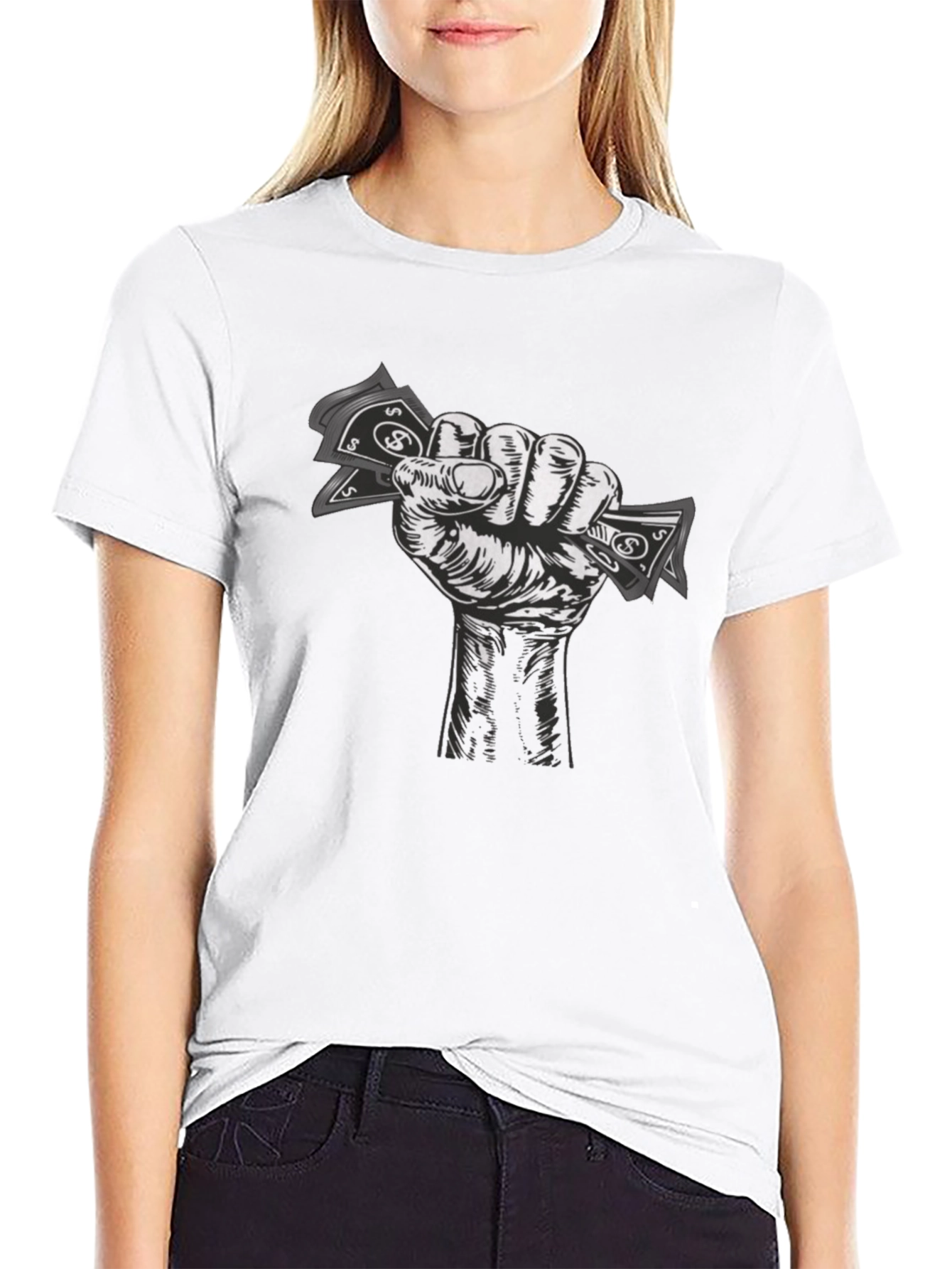 Money Fist Graphic Tee - Black Cotton T-Shirt