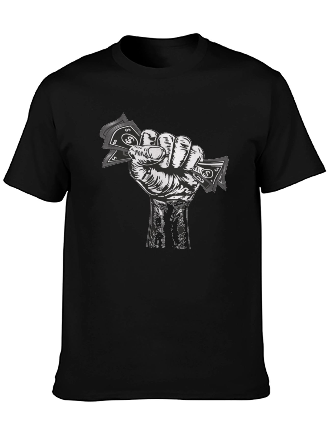 Money Fist Graphic Tee - Black Cotton T-Shirt