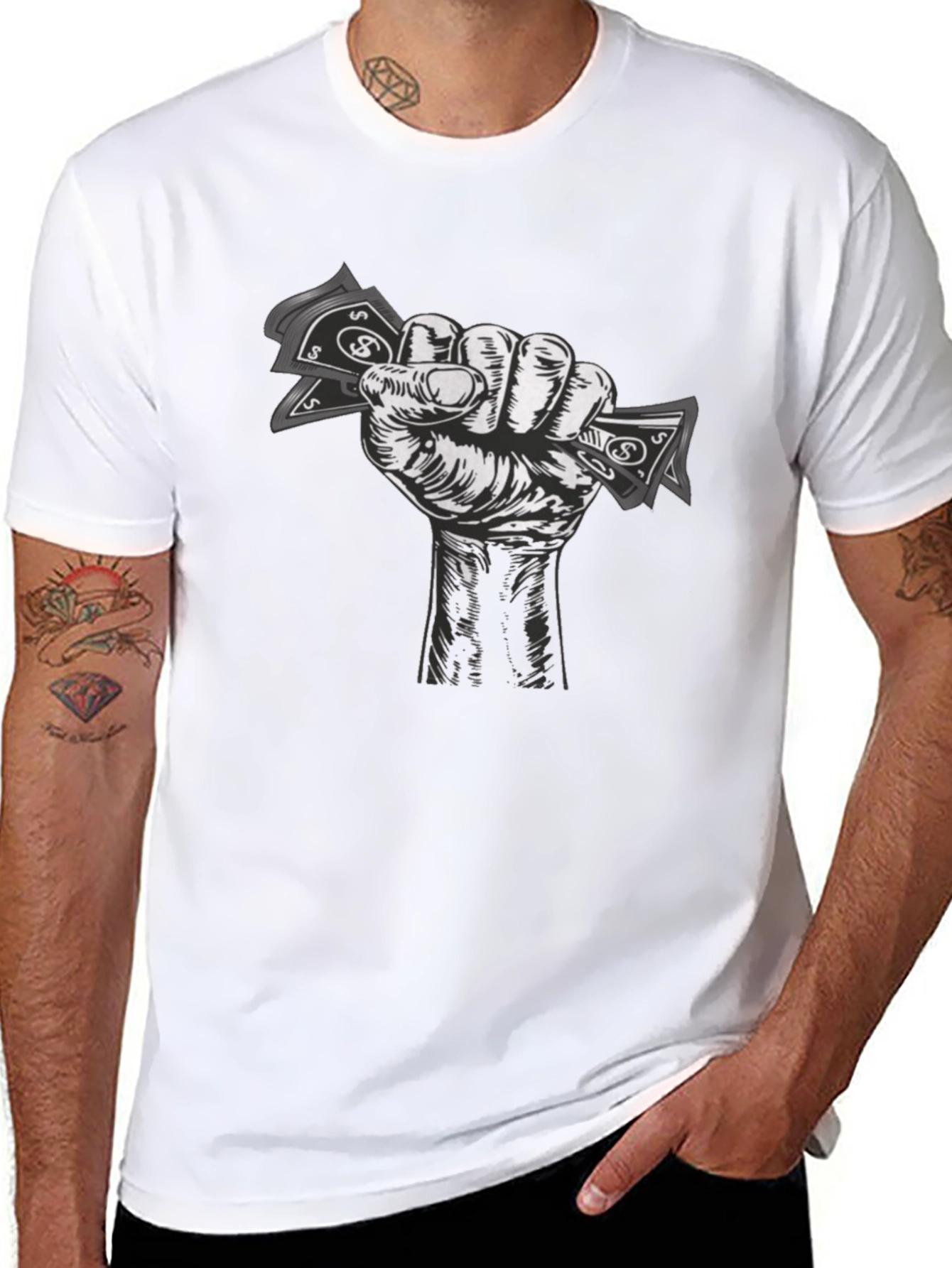 Money Fist Graphic Tee - Black Cotton T-Shirt