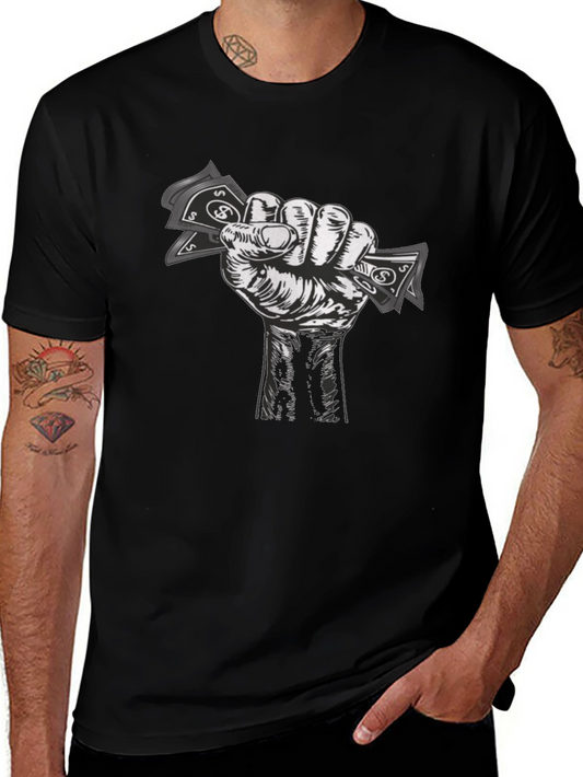 Money Fist Graphic Tee - Black Cotton T-Shirt