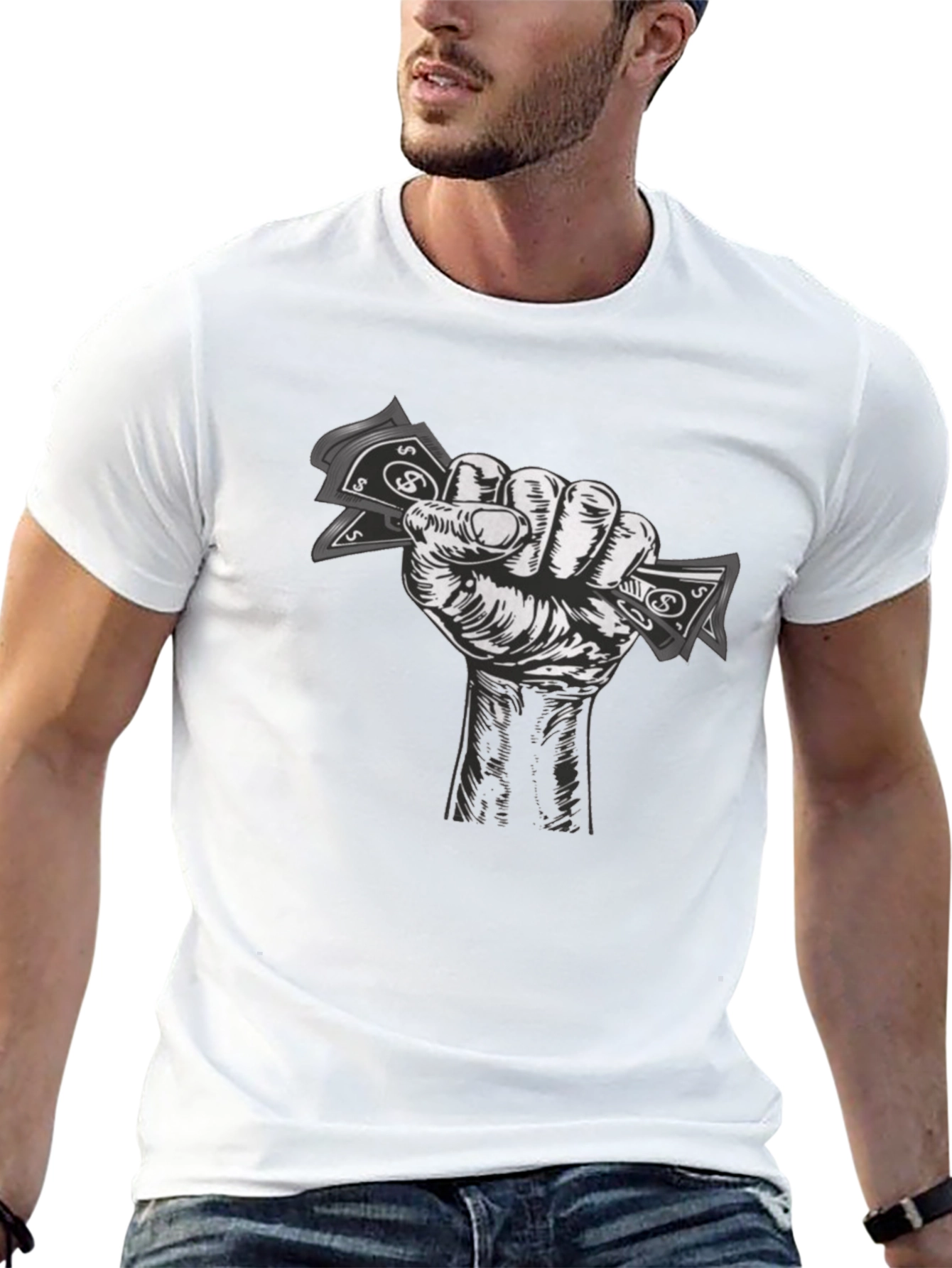 Money Fist Graphic Tee - Black Cotton T-Shirt