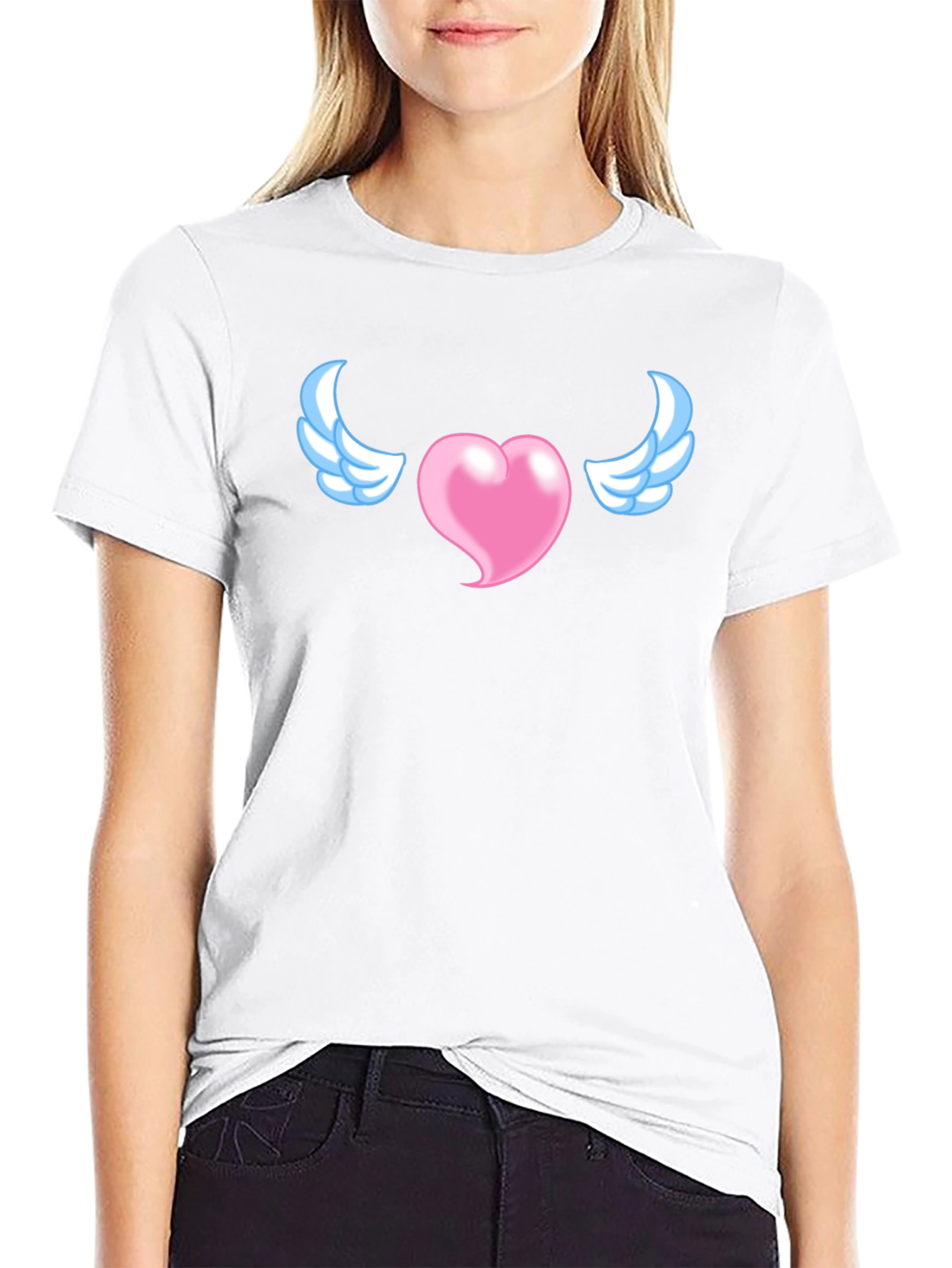 Winged Heart Graphic Black T-Shirt