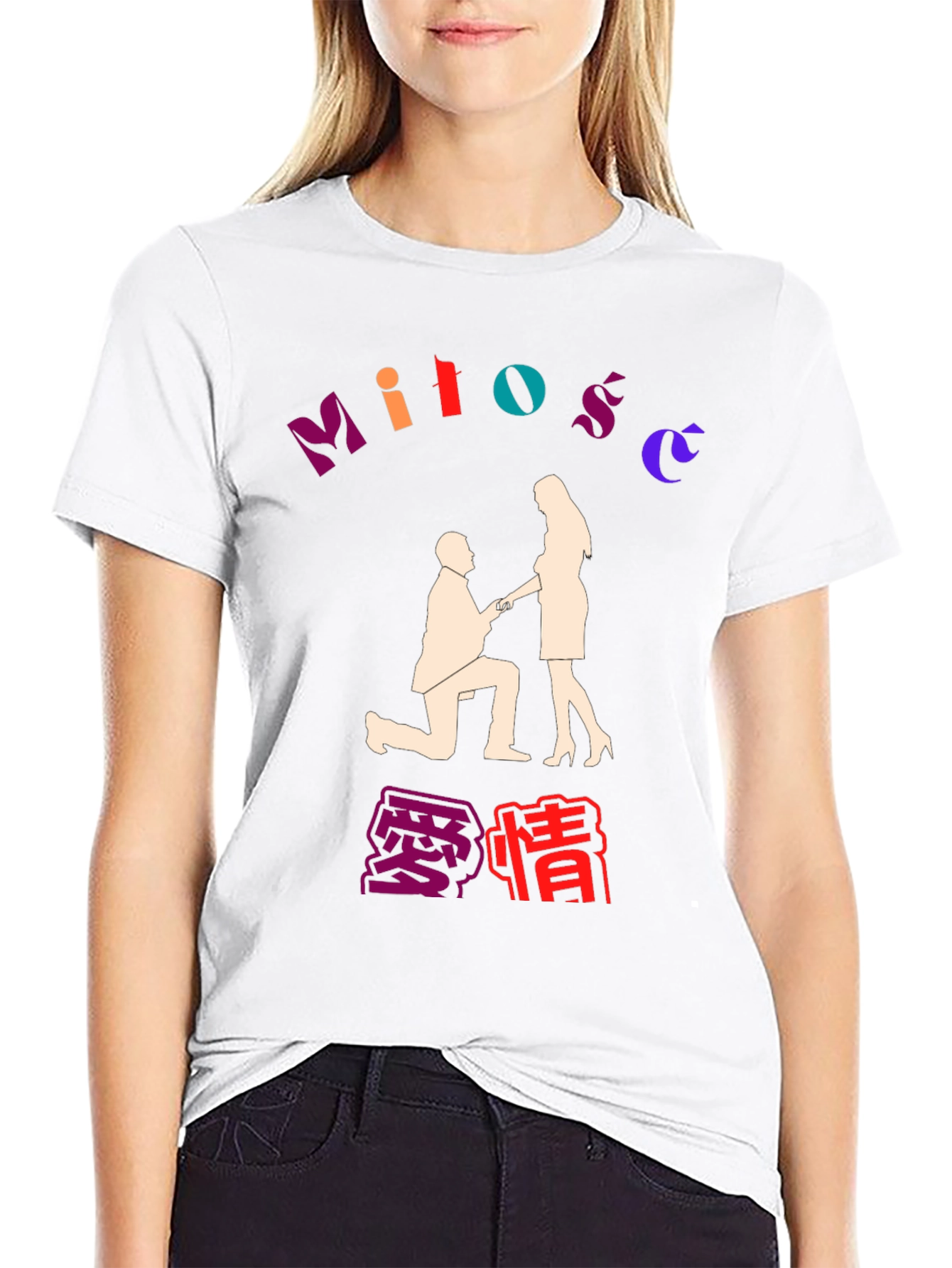 Romantic Proposal Graphic Tee - Black