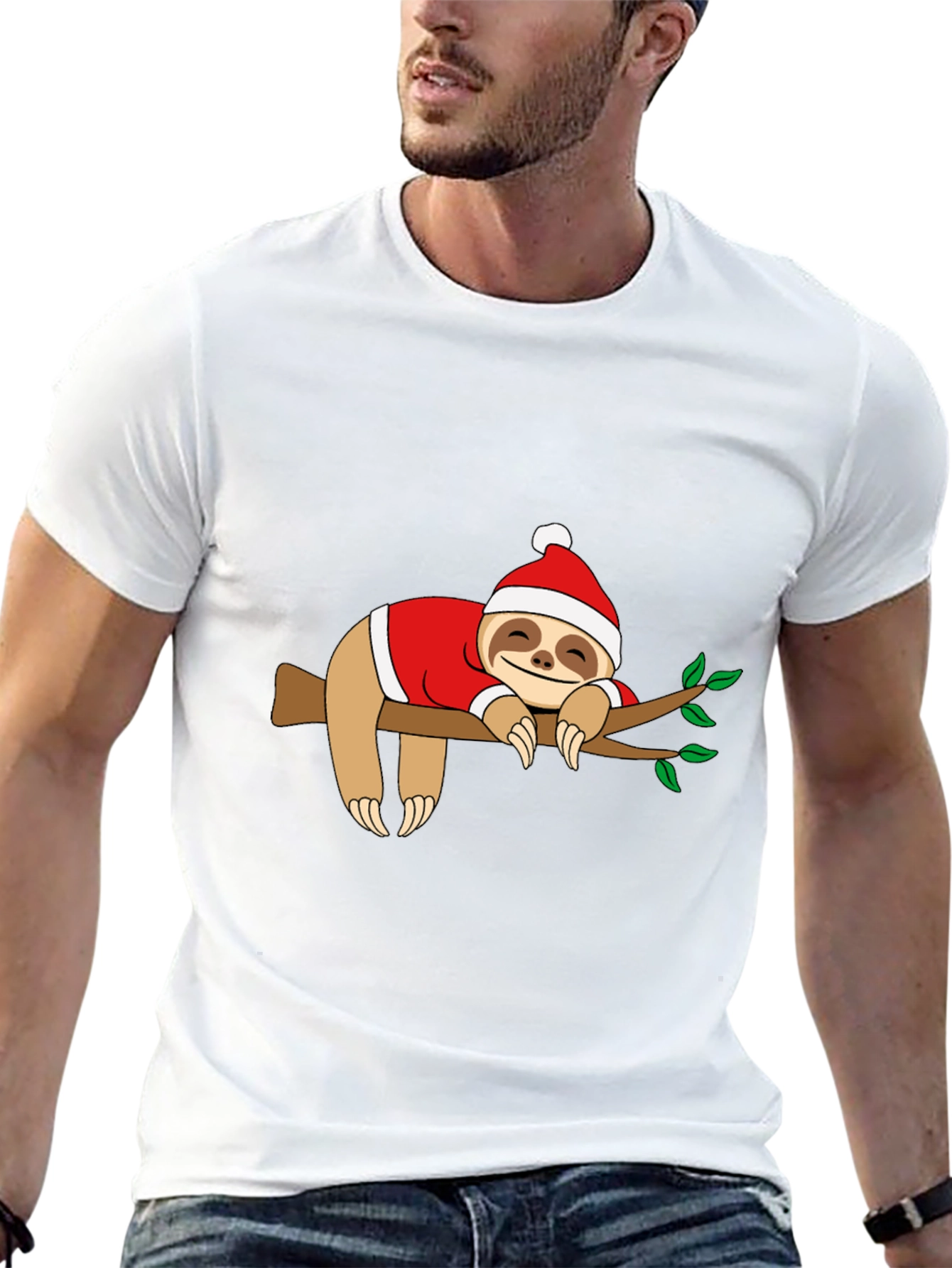 Sloth Christmas T-Shirt - Holiday Sleepy Sloth Tee