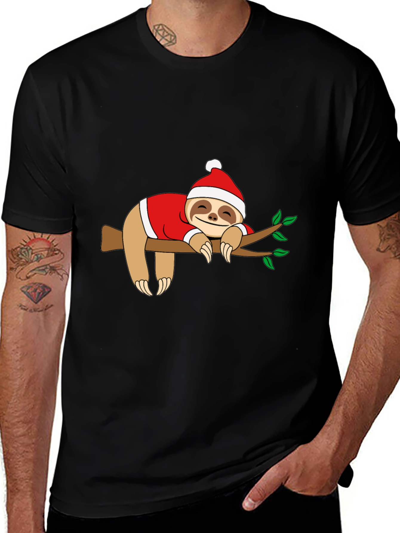 Sloth Christmas T-Shirt - Holiday Sleepy Sloth Tee