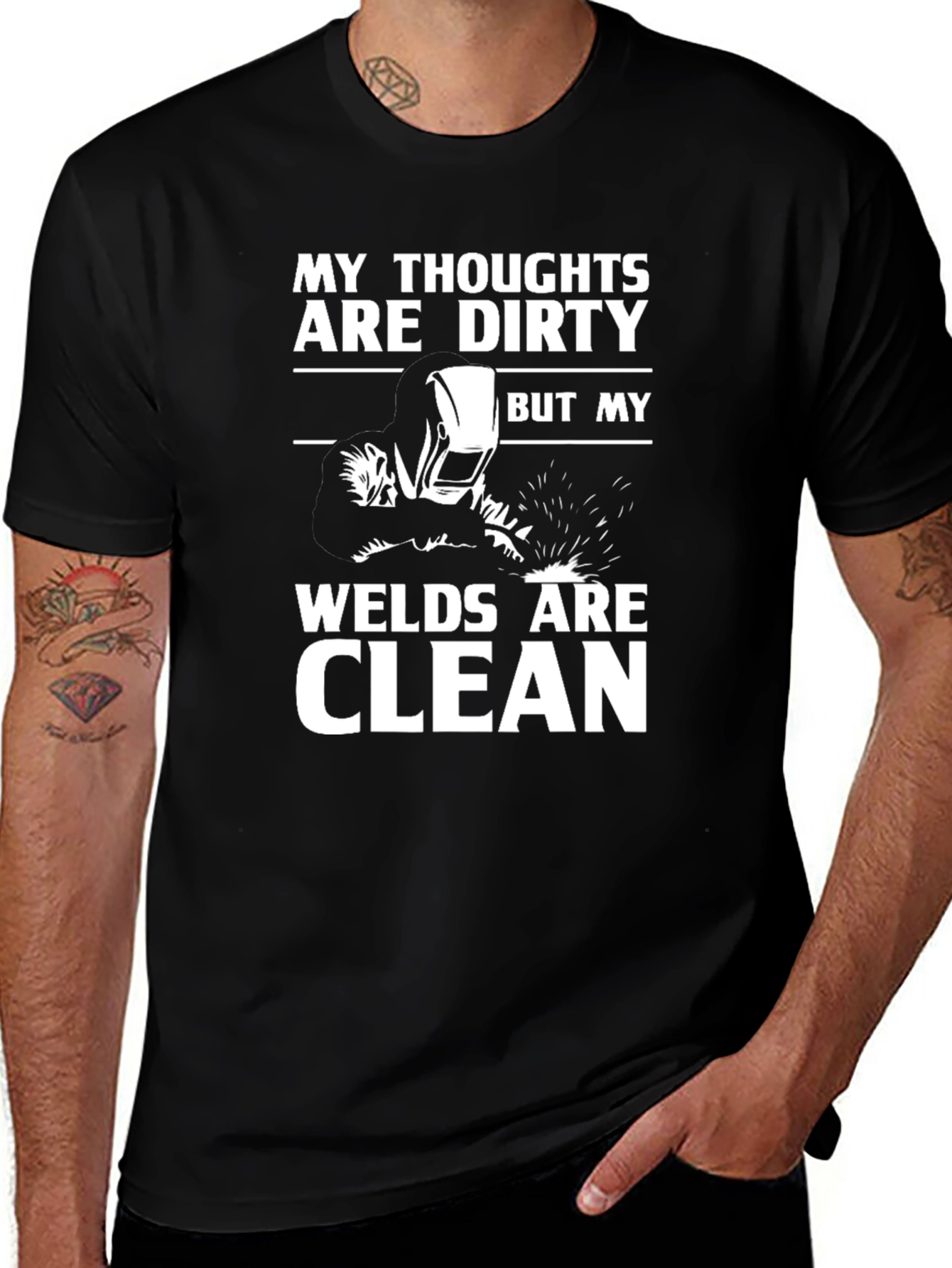 Dirty Thoughts Clean Welds Black Graphic Tee