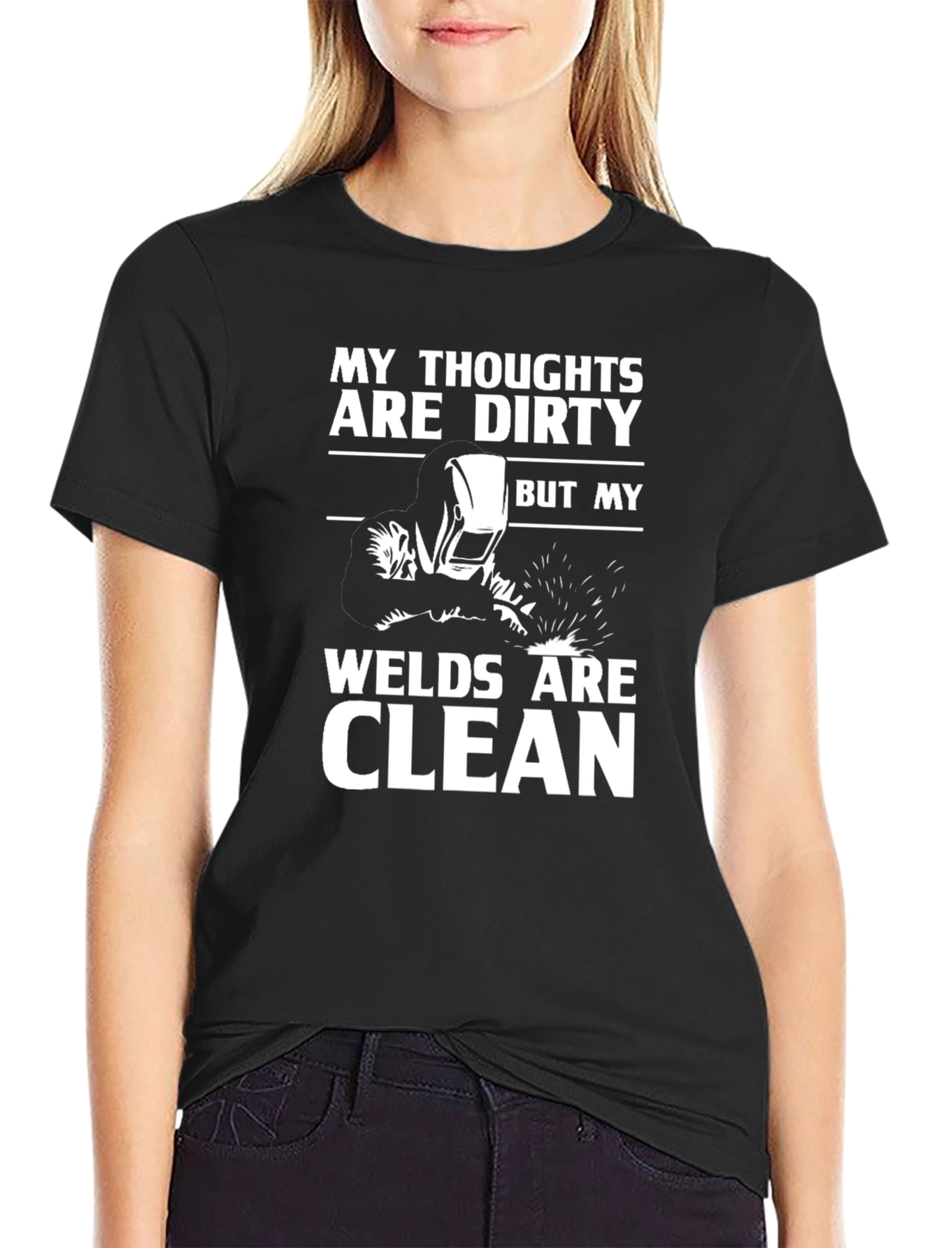 Dirty Thoughts Clean Welds Black Graphic Tee