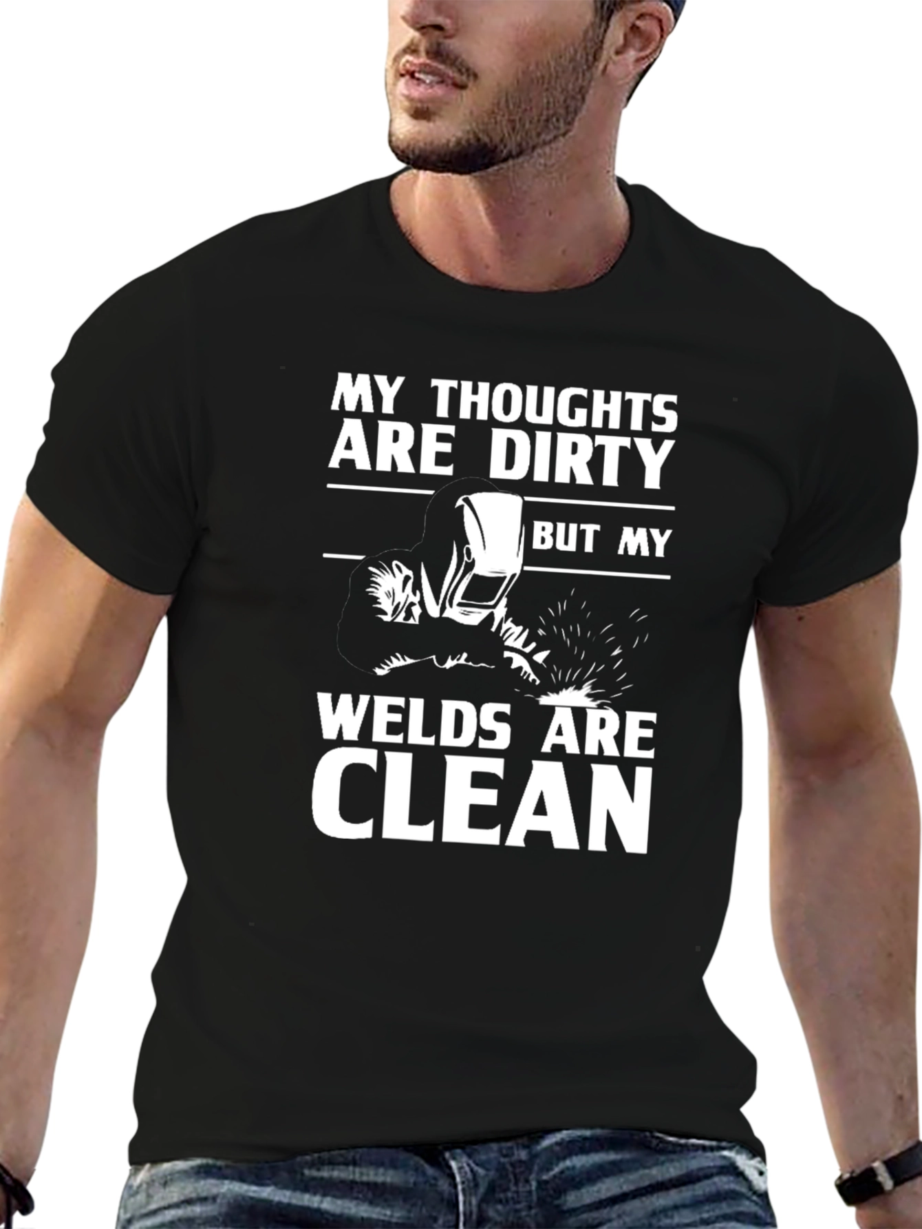 Dirty Thoughts Clean Welds Black Graphic Tee