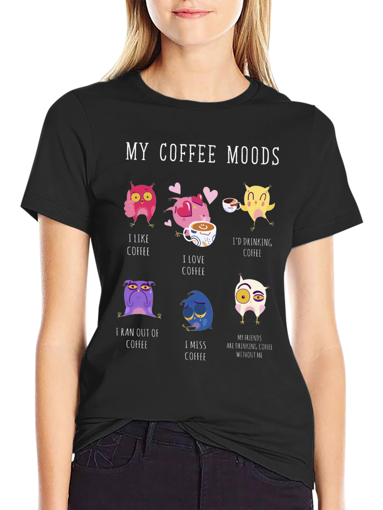 My Coffee Moods Owl Graphic Tee