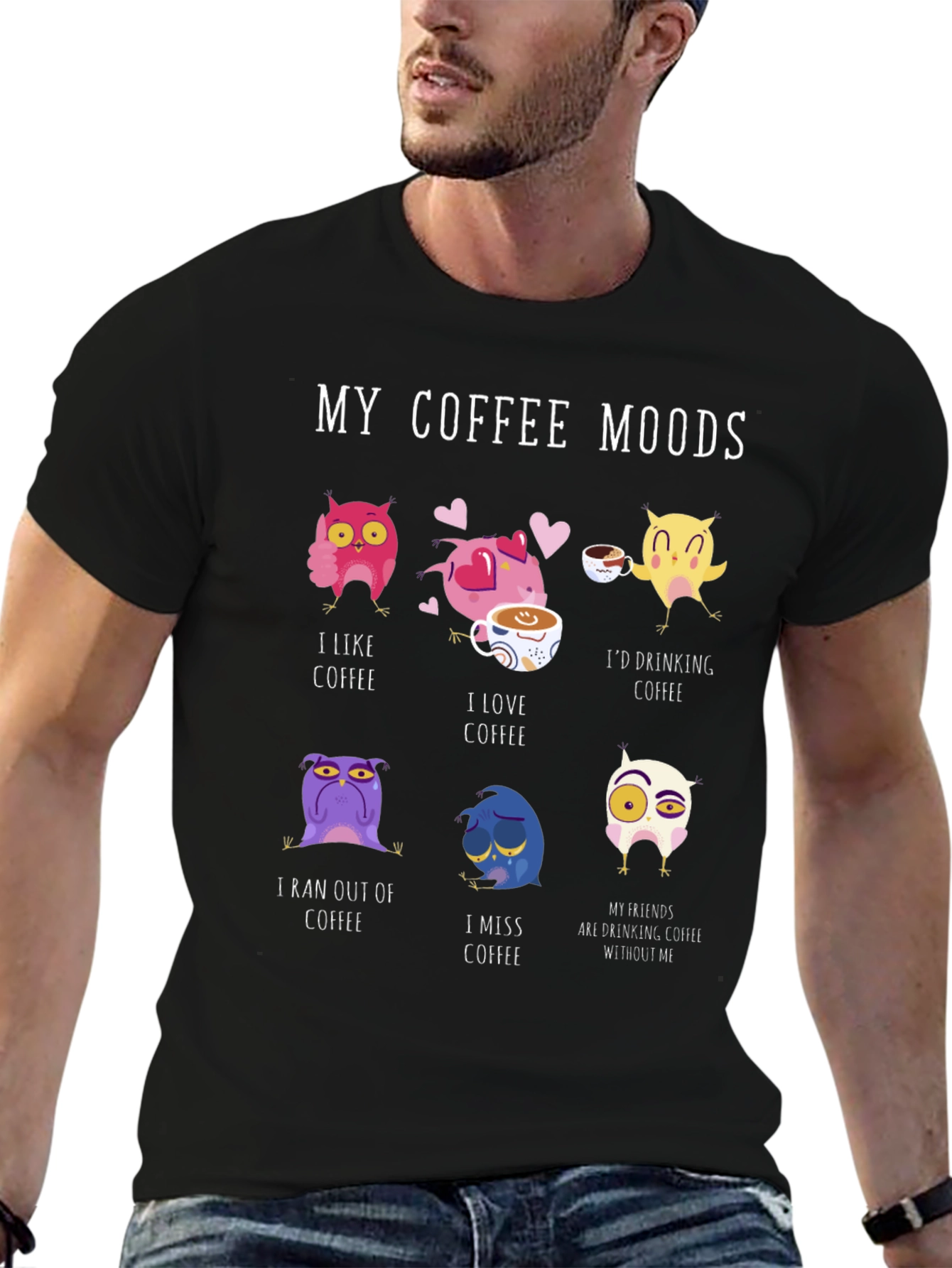 My Coffee Moods Owl Graphic Tee