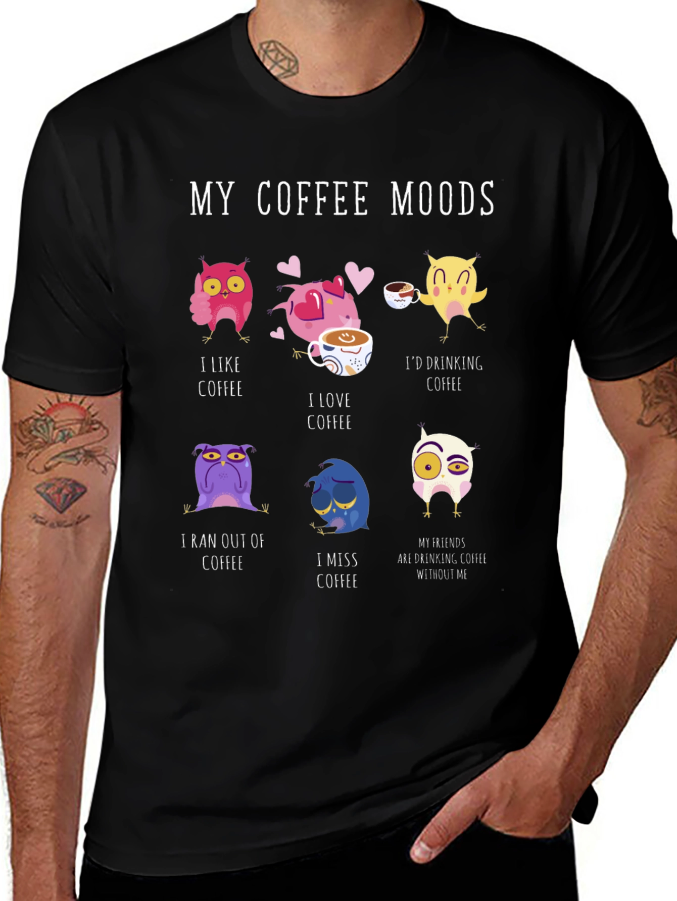 My Coffee Moods Owl Graphic Tee
