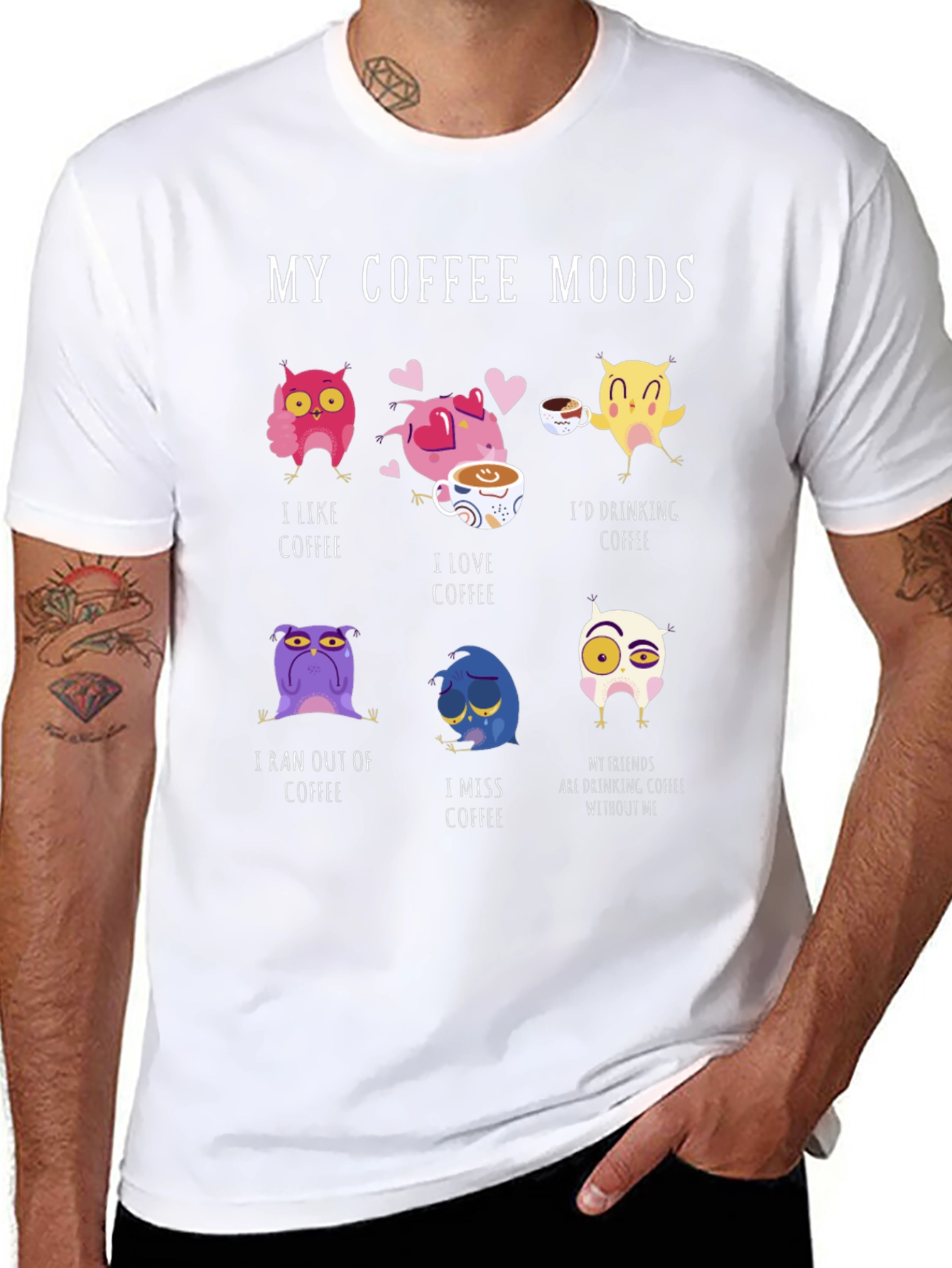 My Coffee Moods Owl Graphic Tee