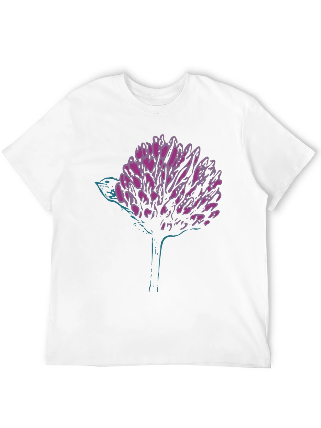 Modern Graphic Tee - Abstract Bird & Bloom