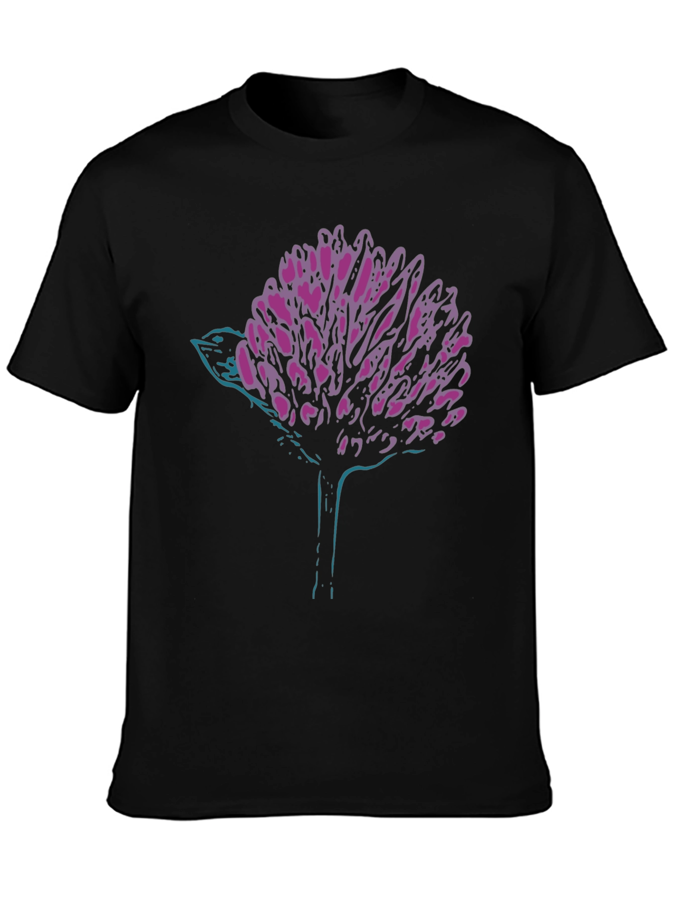 Modern Graphic Tee - Abstract Bird & Bloom