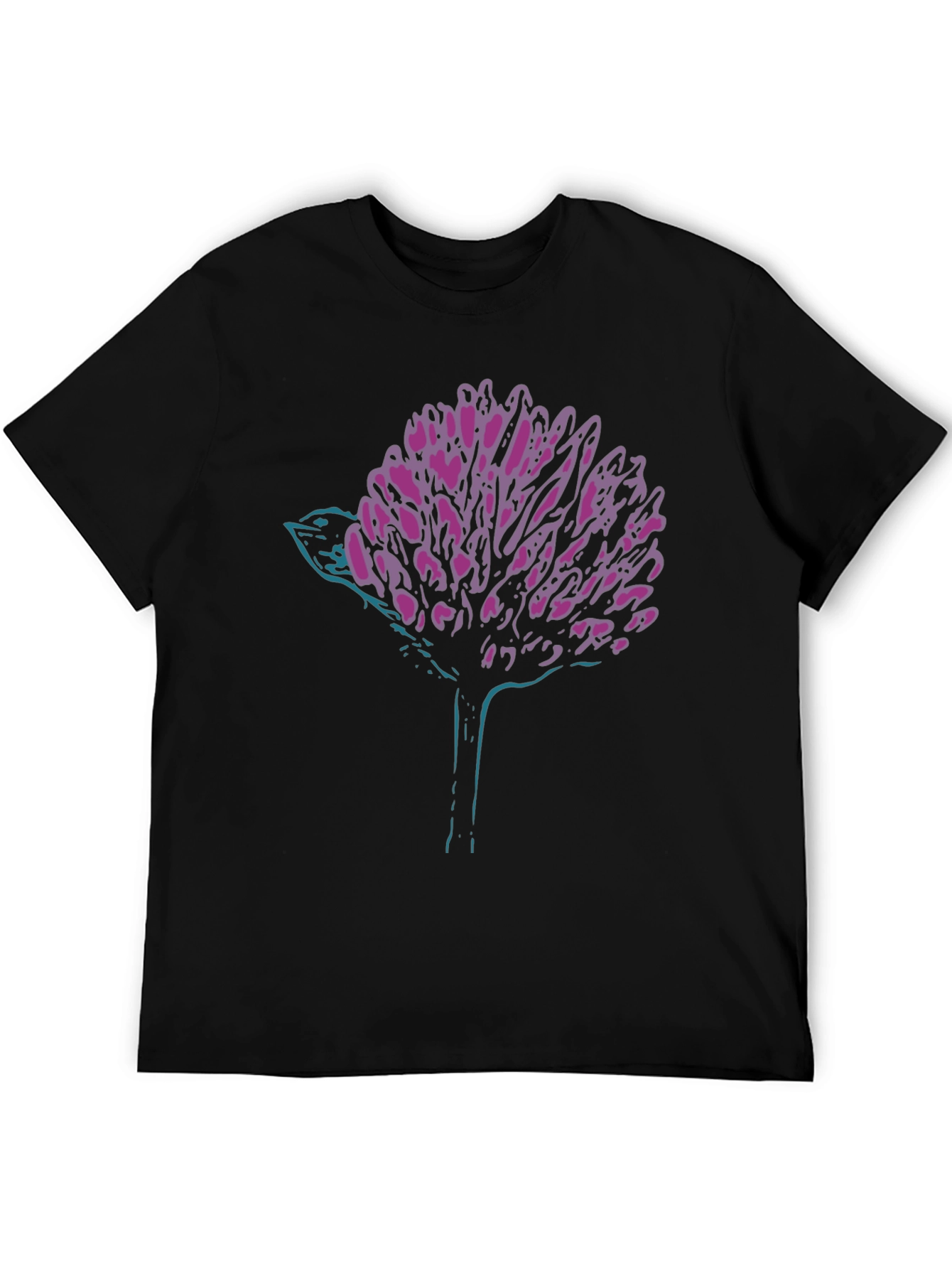 Modern Graphic Tee - Abstract Bird & Bloom