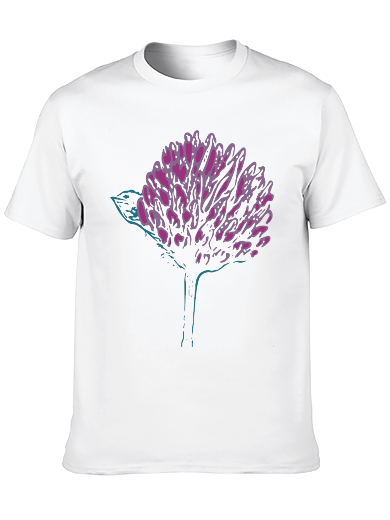 Modern Graphic Tee - Abstract Bird & Bloom