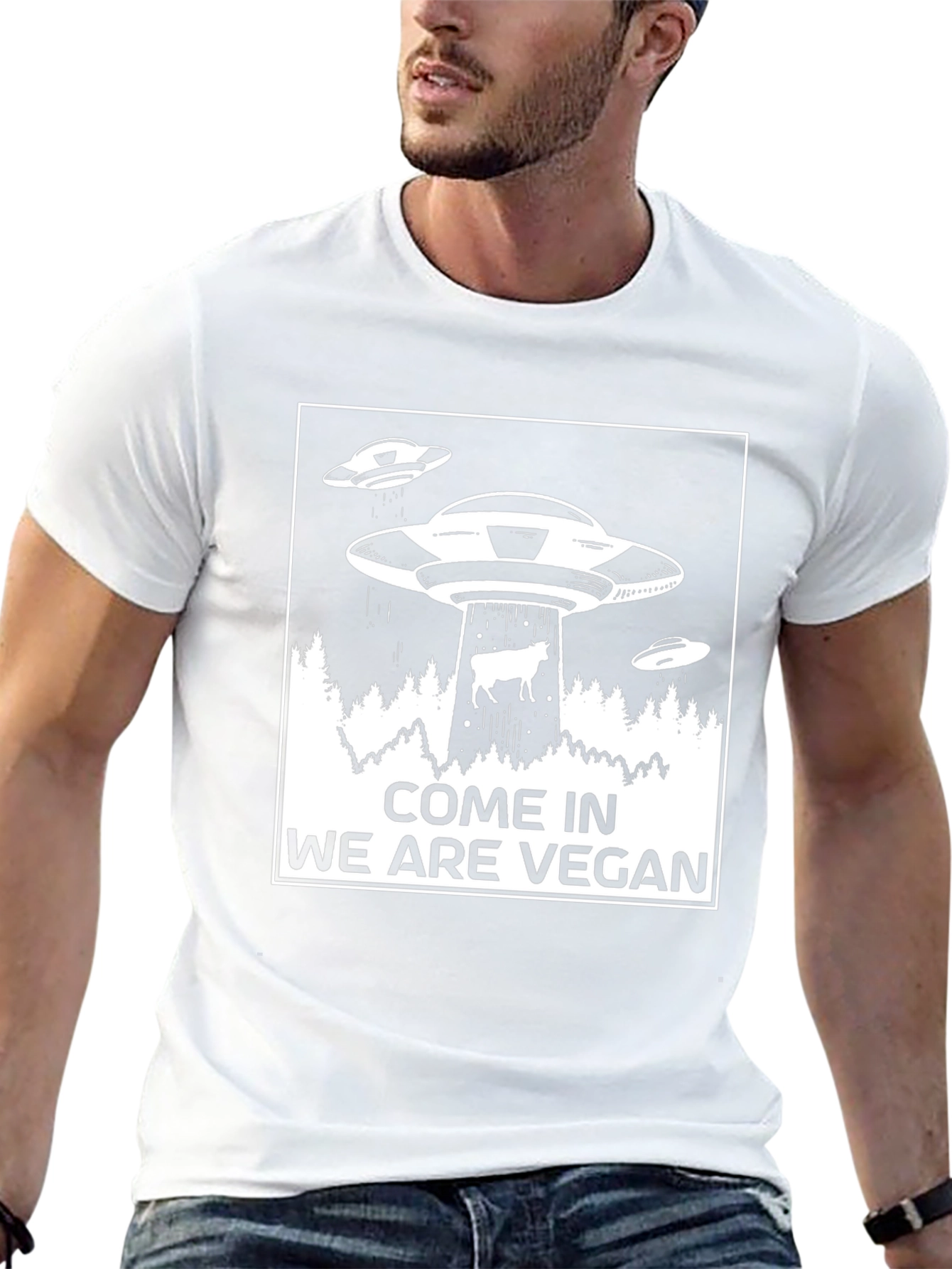 Vegan UFO T-Shirt - Abduction Tee