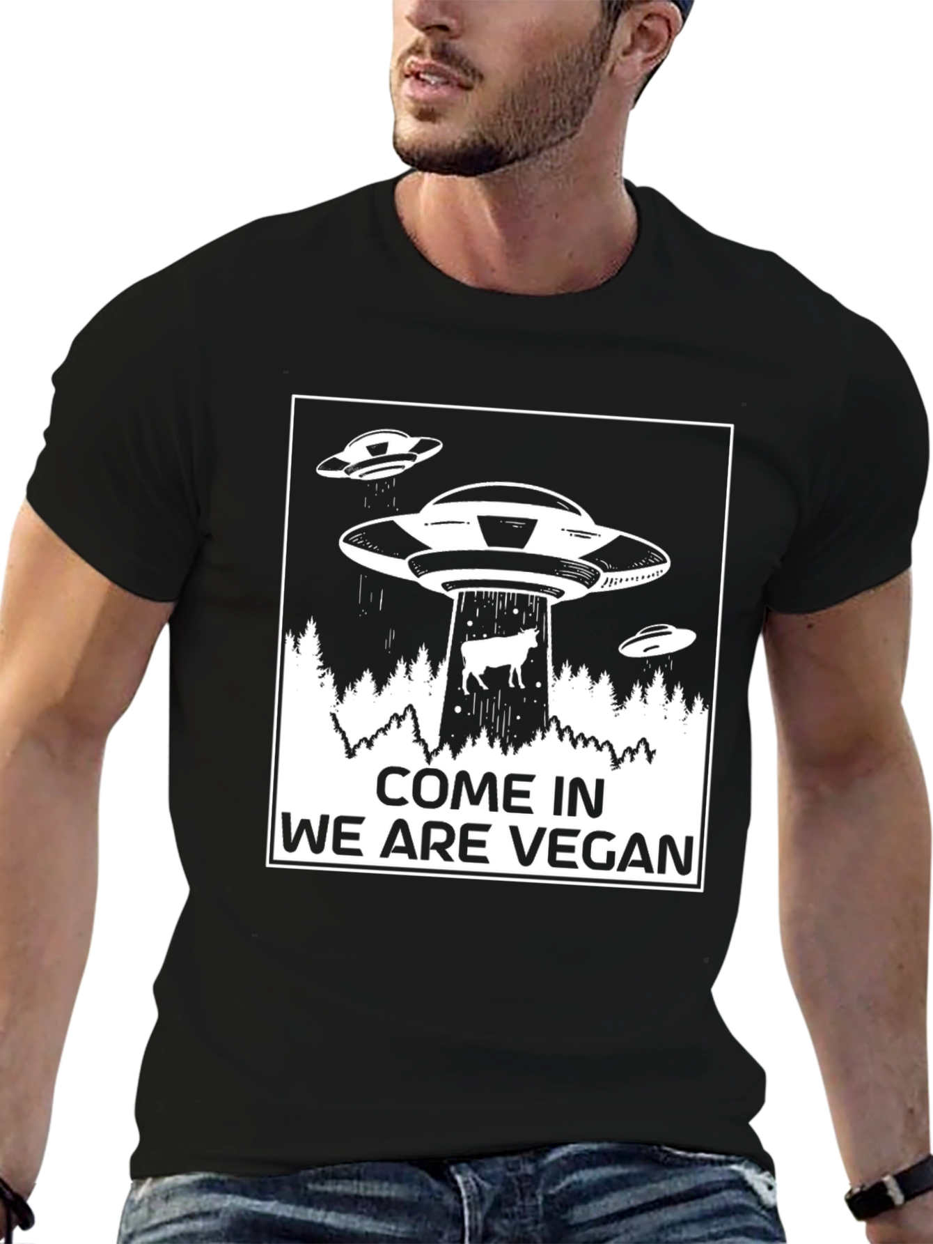 Vegan UFO T-Shirt - Abduction Tee