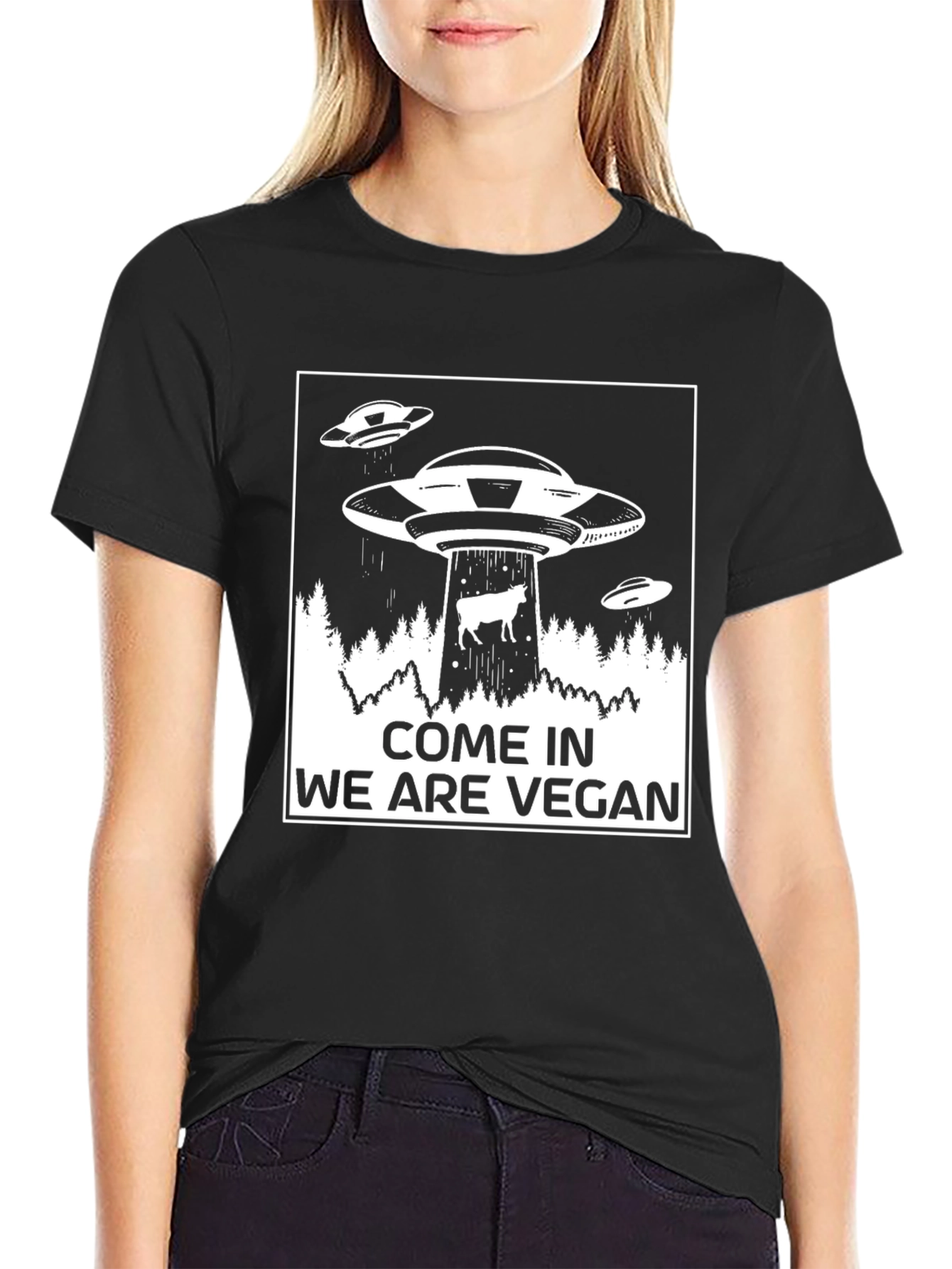 Vegan UFO T-Shirt - Abduction Tee