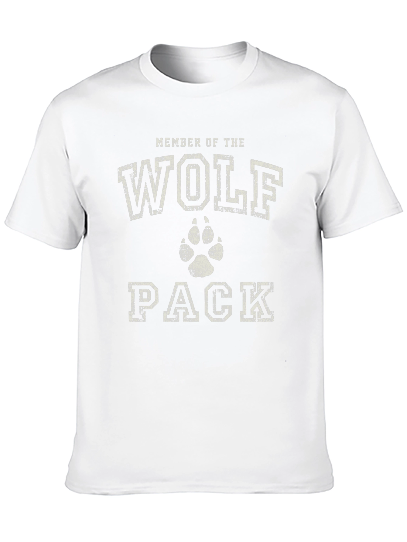 Wolf Pack Member Black Cotton Graphic T-Shirt