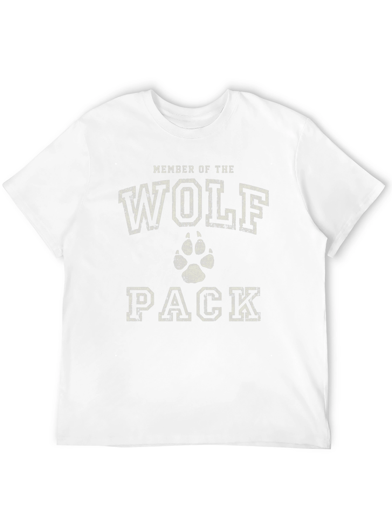 Wolf Pack Member Black Cotton Graphic T-Shirt