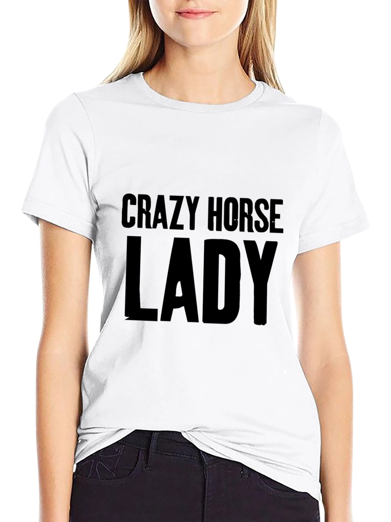 Crazy Horse Lady Black T-Shirt