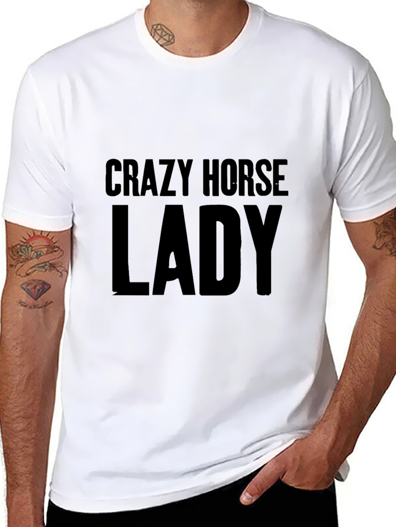 Crazy Horse Lady Black T-Shirt