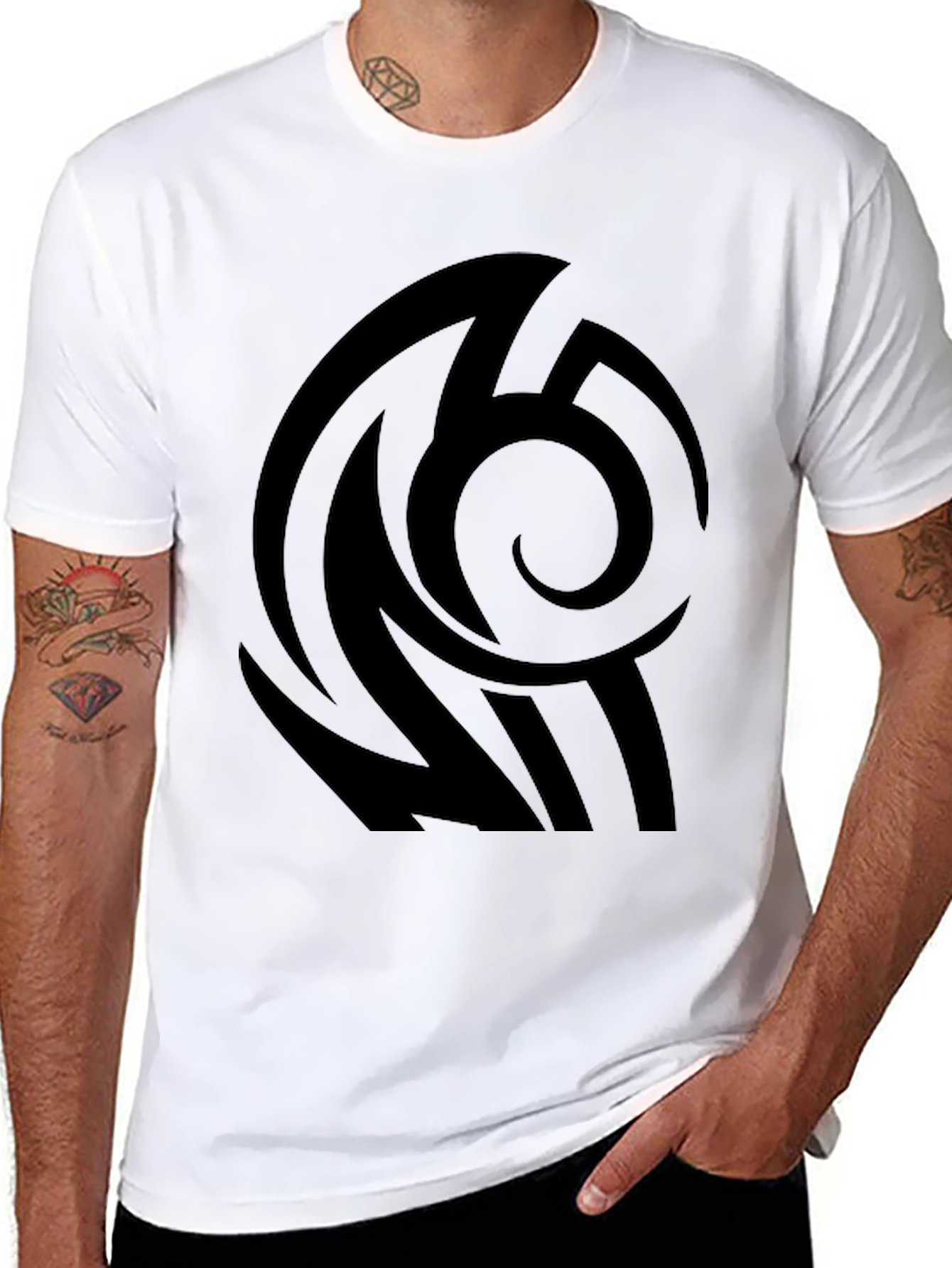 Tribal Graphic Black T-Shirt - Stylish and Edgy