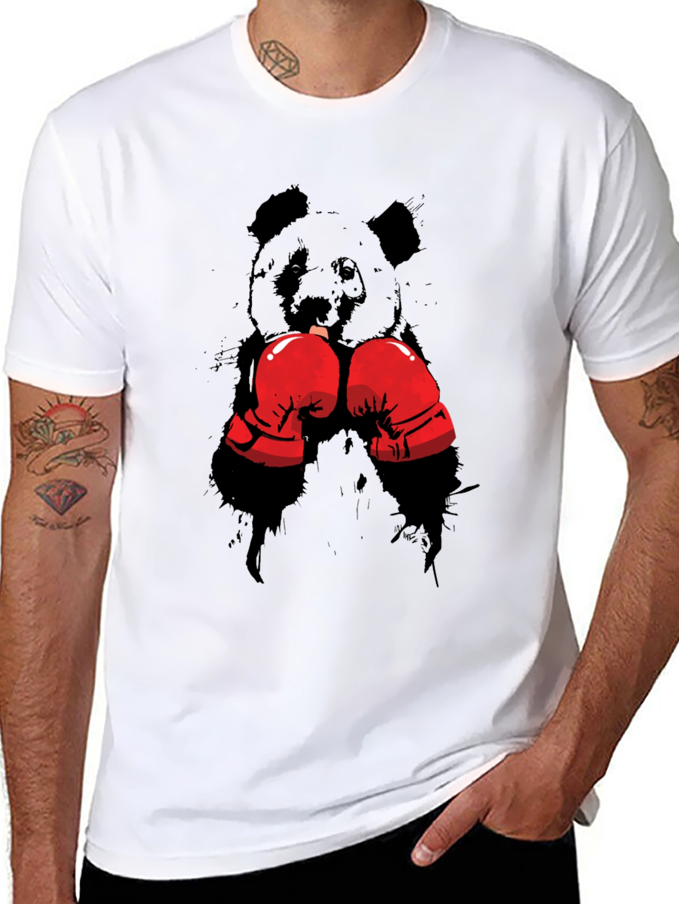 Boxing Panda T-Shirt - Black Graphic Tee
