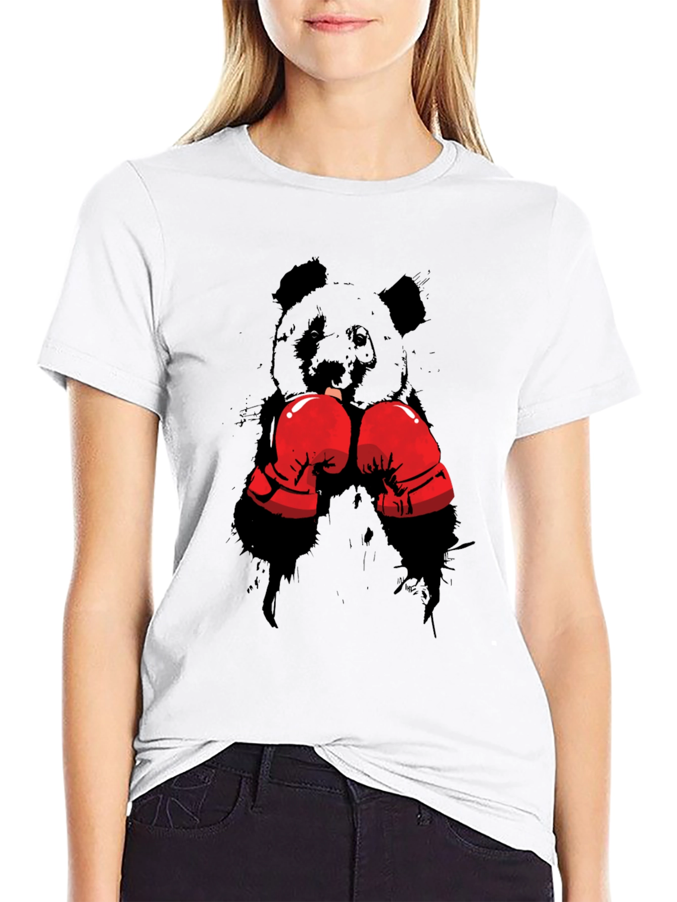 Boxing Panda T-Shirt - Black Graphic Tee
