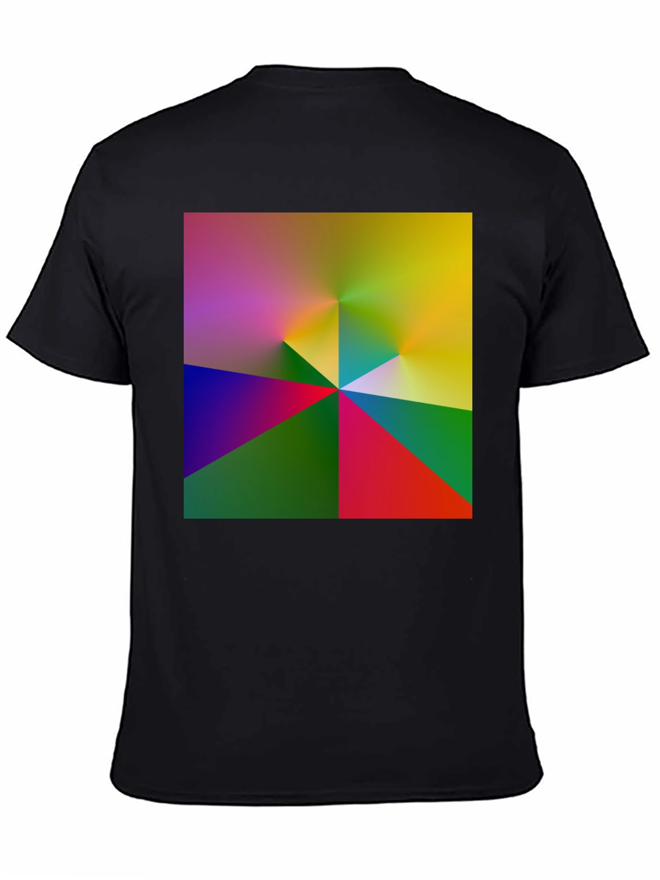 Abstract Geometric Print Black T-Shirt
