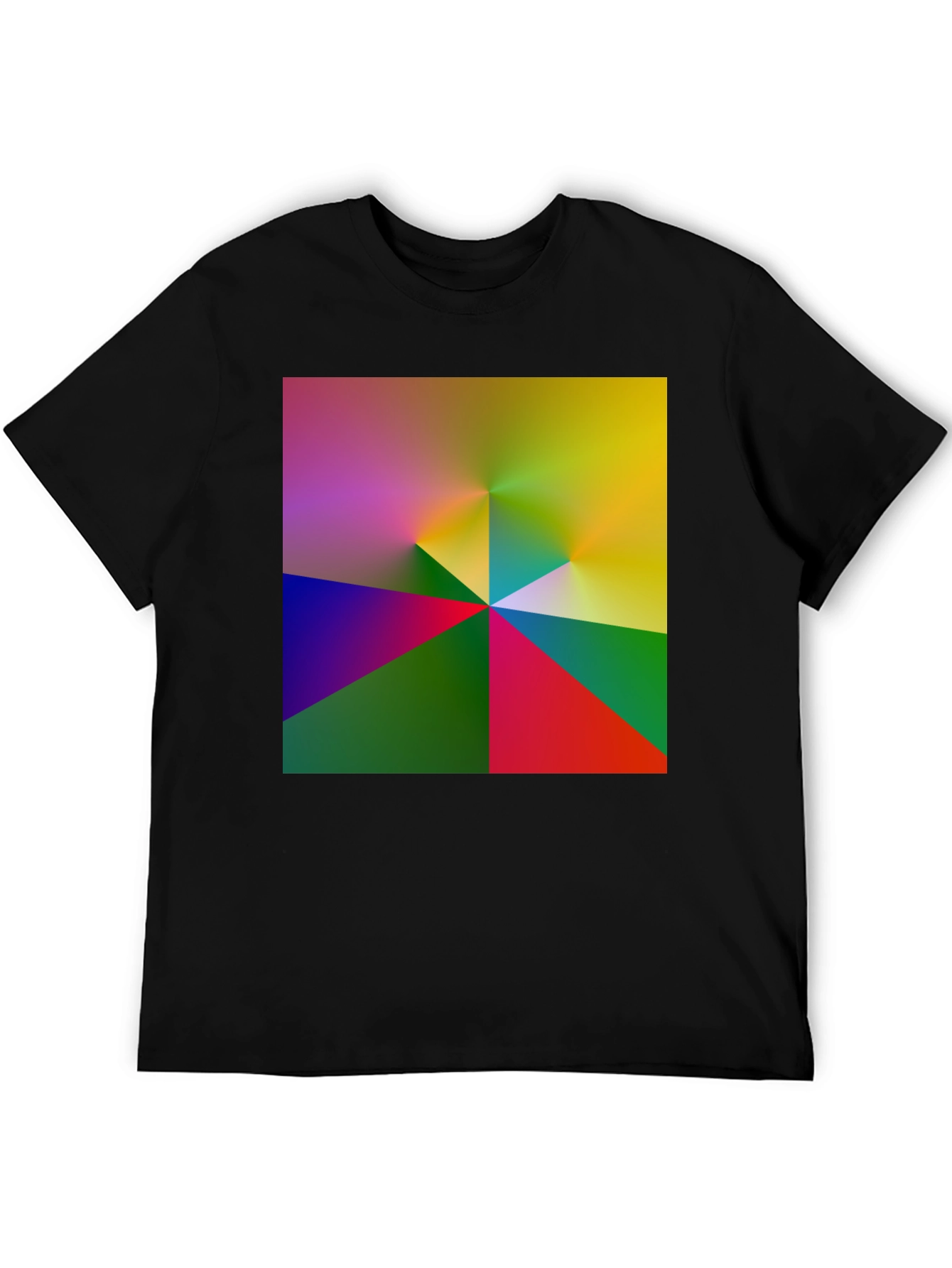 Abstract Geometric Print Black T-Shirt