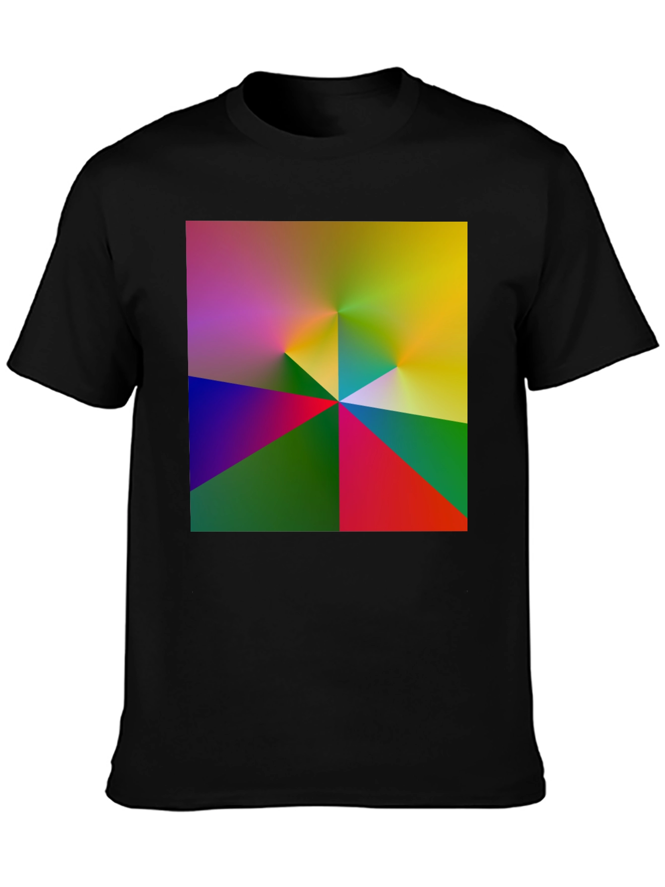 Abstract Geometric Print Black T-Shirt