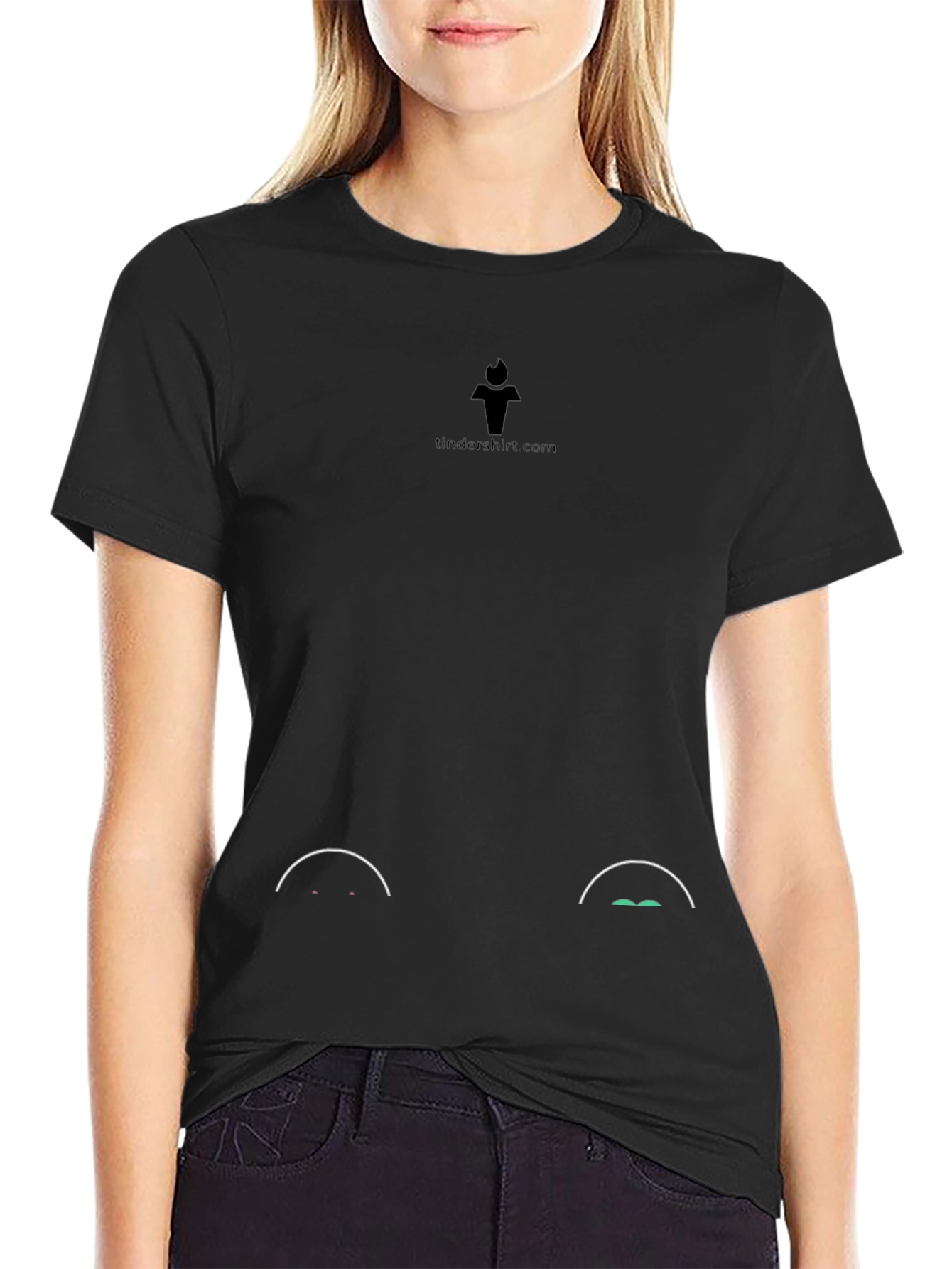 Black T-Shirt with Peeking Eye Design