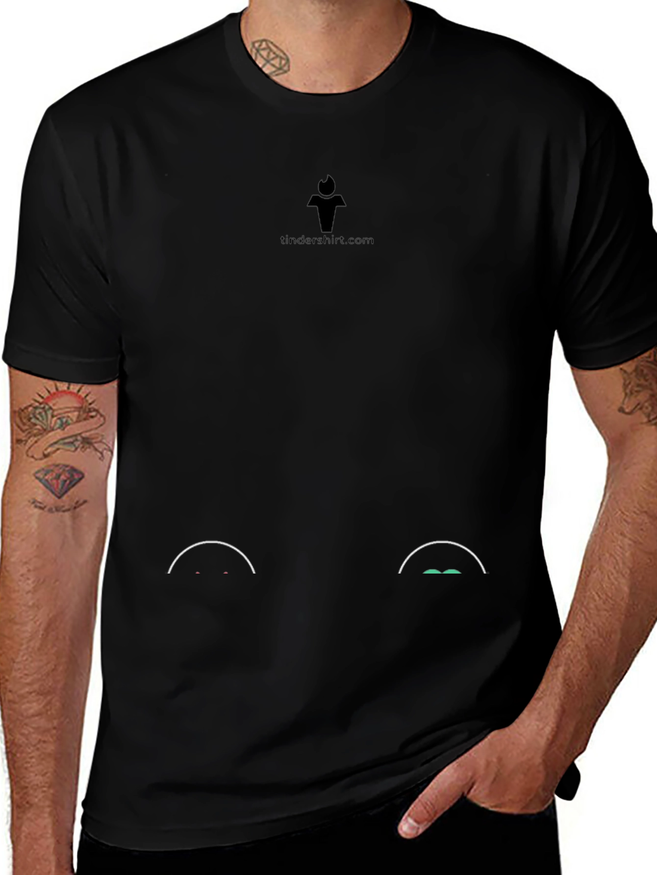 Black T-Shirt with Peeking Eye Design