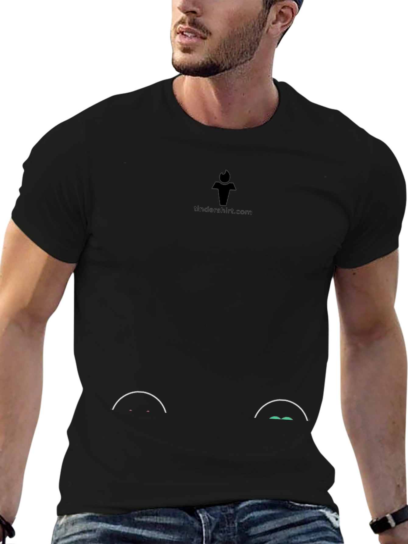 Black T-Shirt with Peeking Eye Design