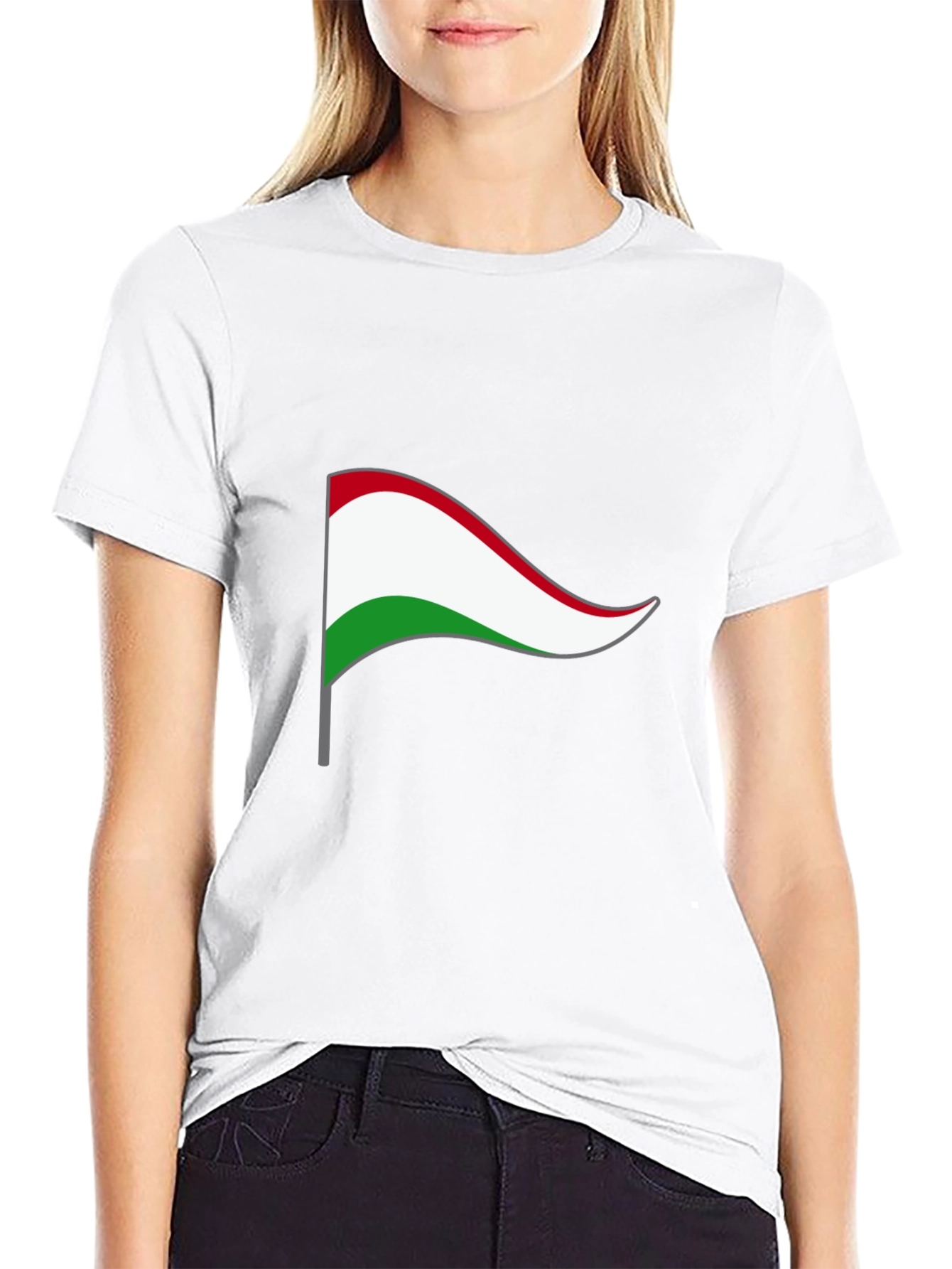Hungary Flag Graphic T-Shirt - Black