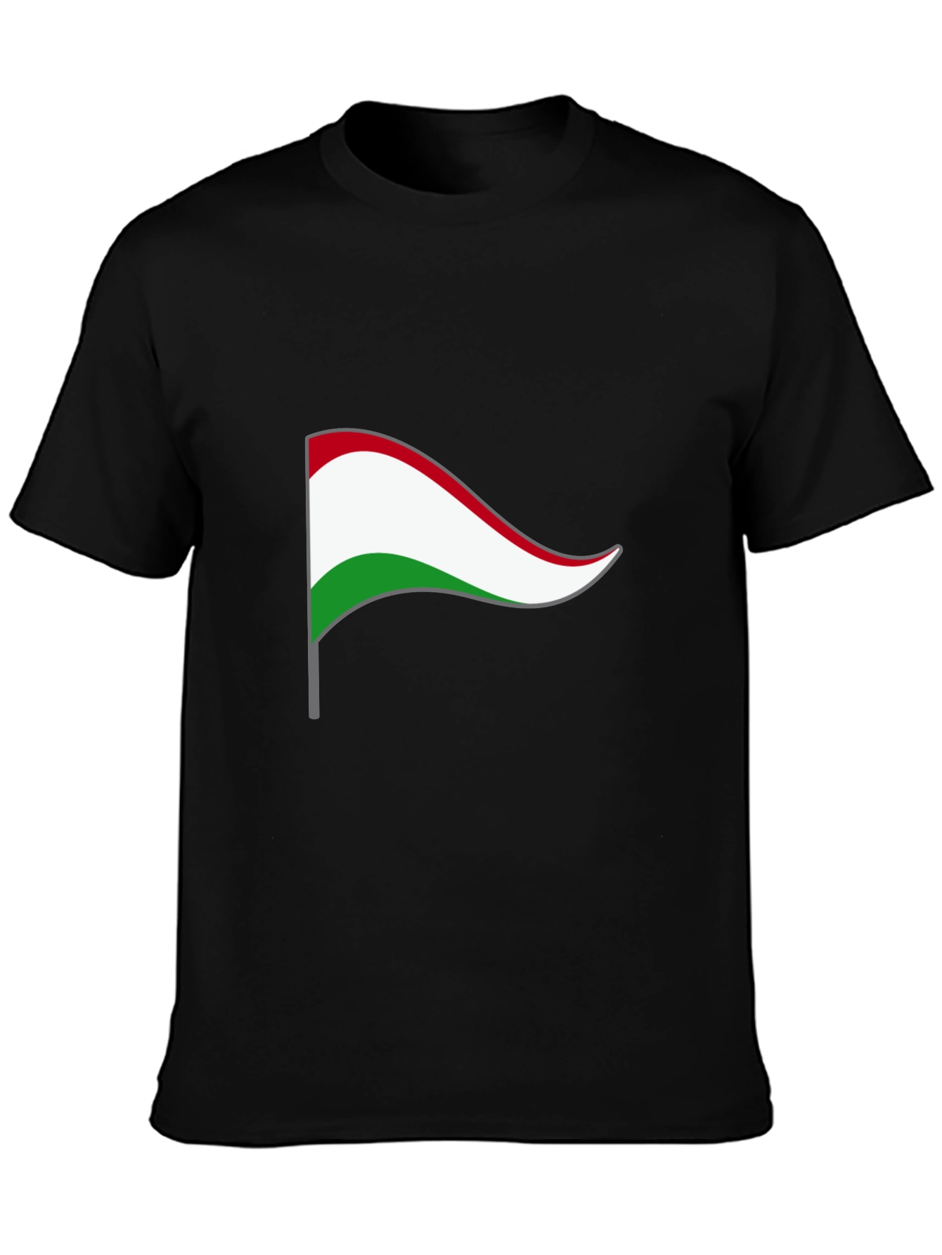 Hungary Flag Graphic T-Shirt - Black