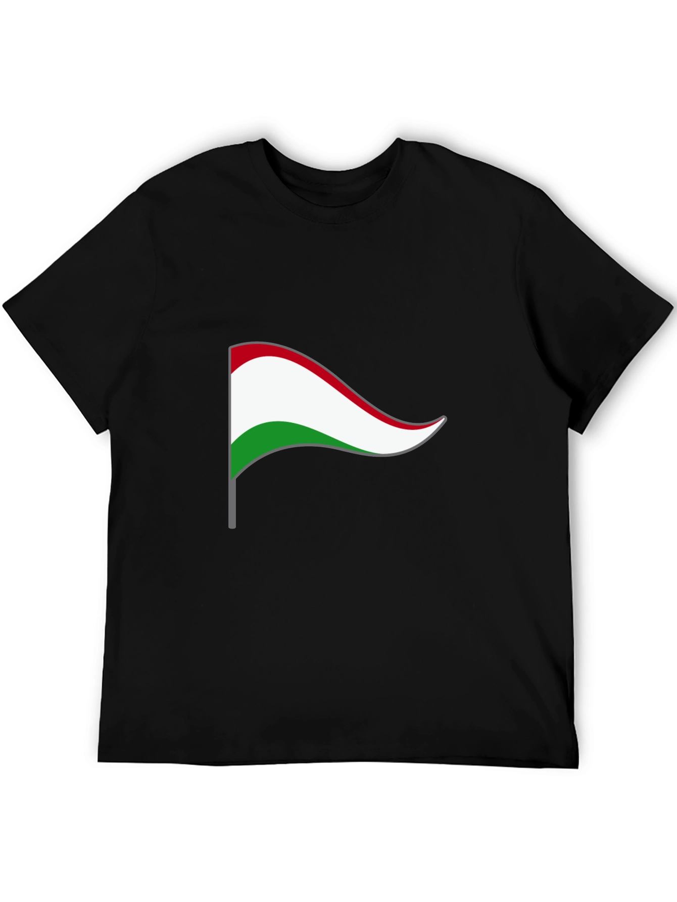 Hungary Flag Graphic T-Shirt - Black