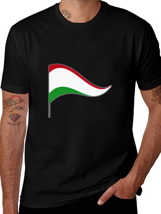 Hungary Flag Graphic T-Shirt - Black