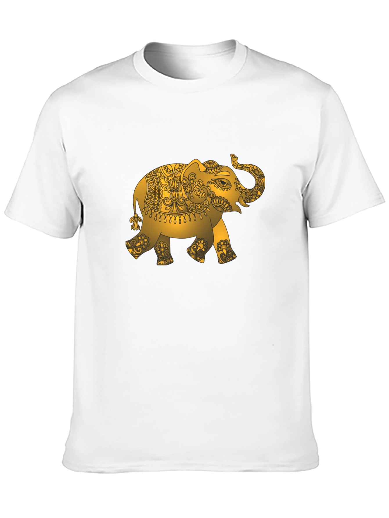 Golden Elephant Graphic Black T-Shirt