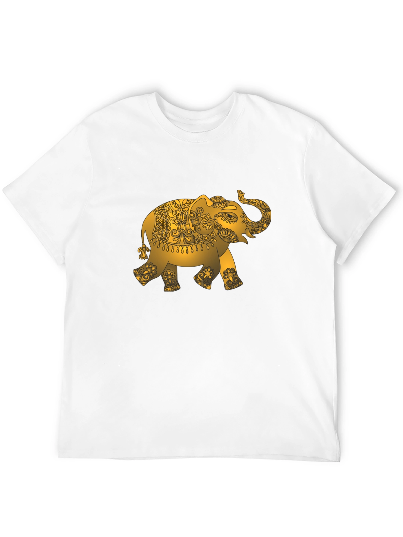 Golden Elephant Graphic Black T-Shirt