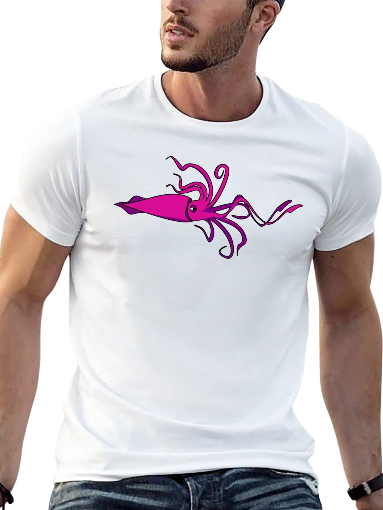 Squid Graphic T-Shirt - Black Cotton Tee
