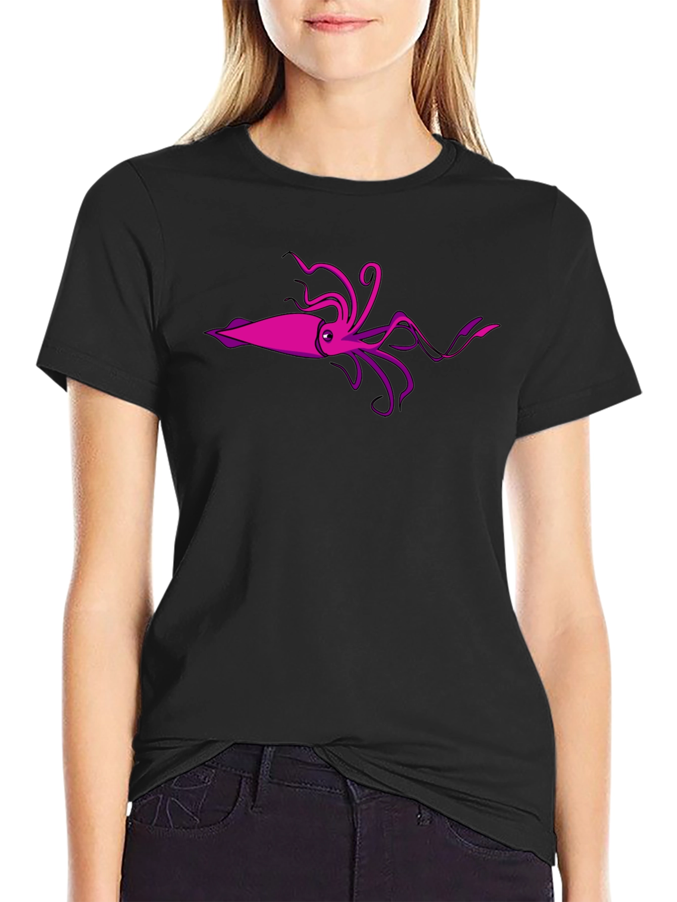Squid Graphic T-Shirt - Black Cotton Tee