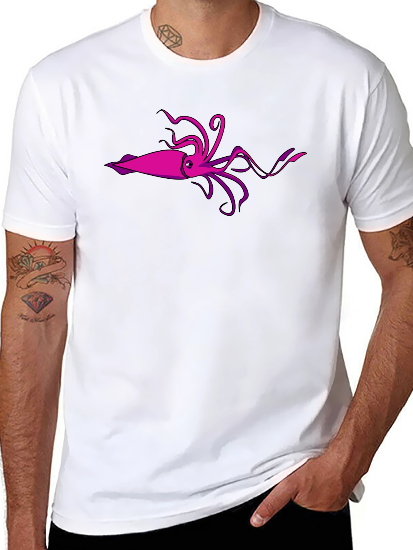 Squid Graphic T-Shirt - Black Cotton Tee